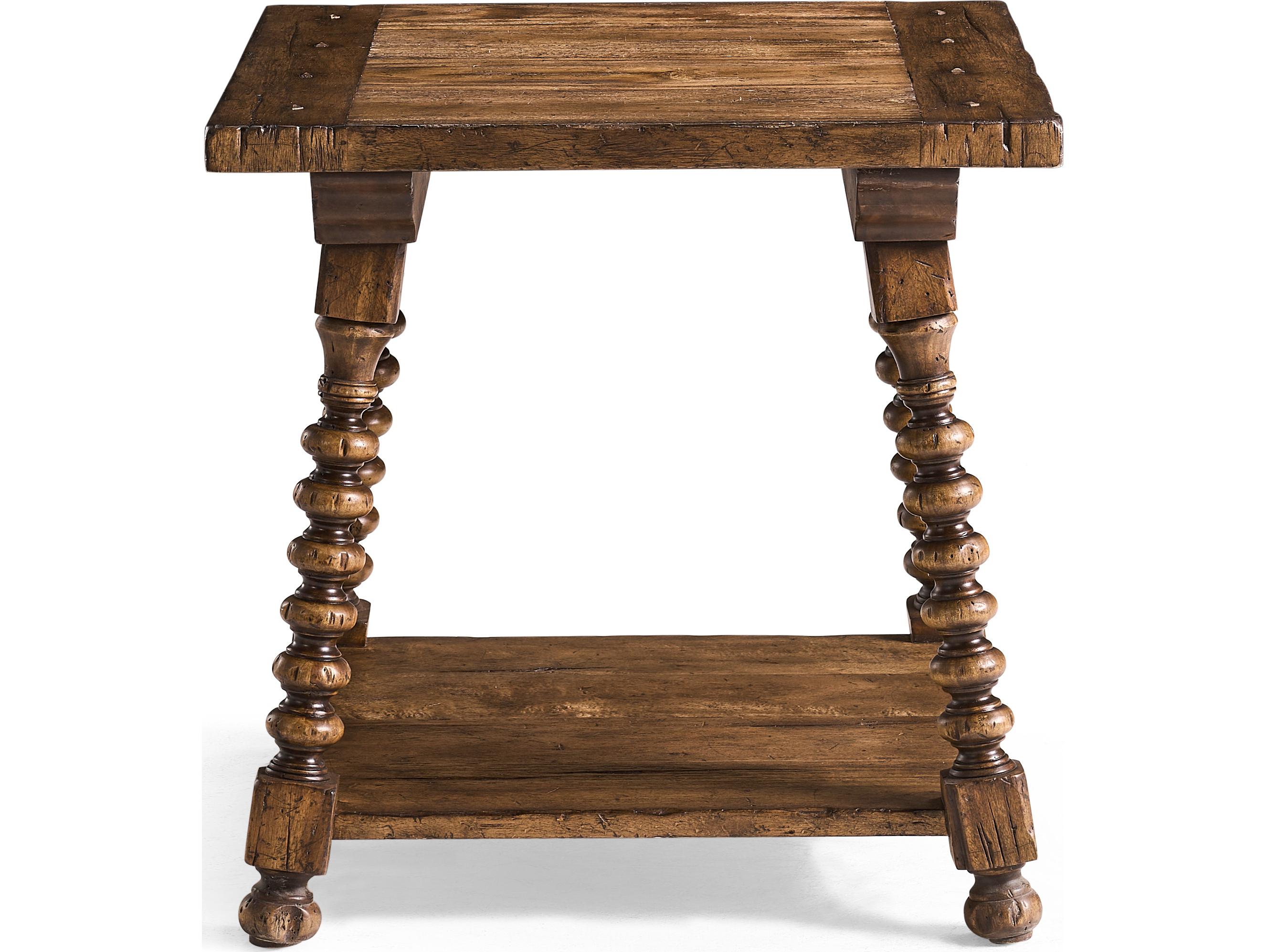 Jonathan Charles Tamarisk Square Wood Spain Walnut End Table