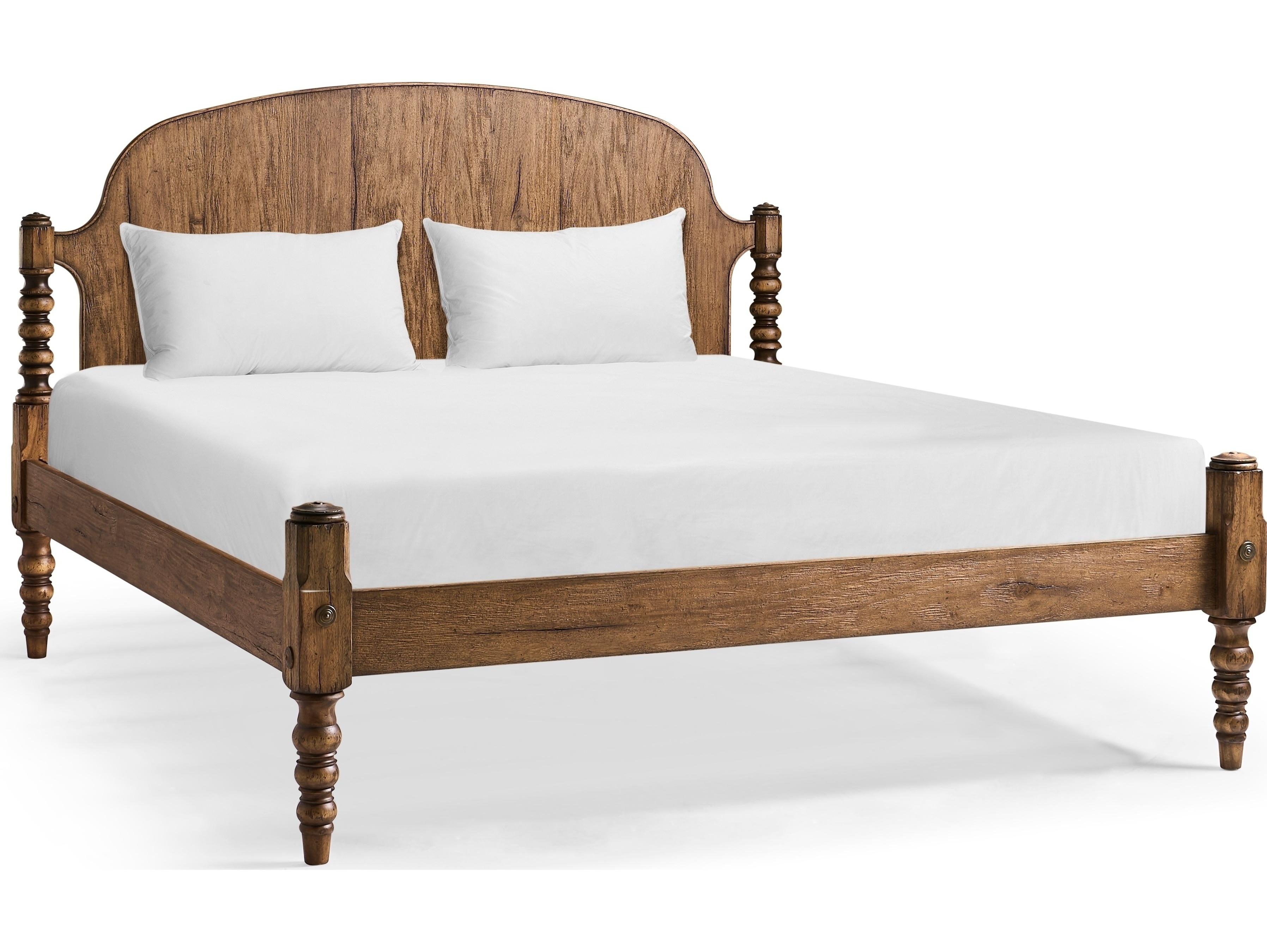 Jonathan Charles Tamarisk Spain Walnut Brown Acacia Wood King Four Poster Bed