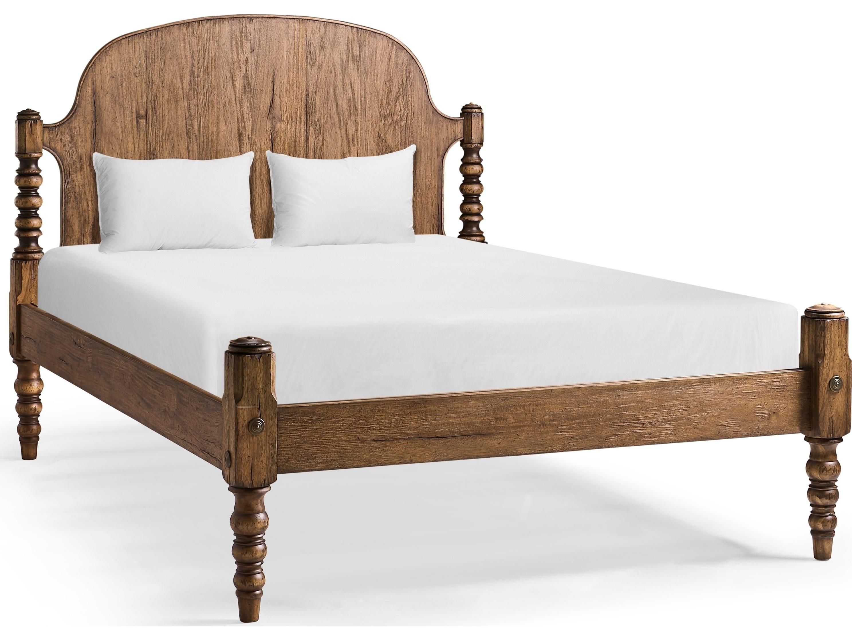 Jonathan Charles Tamarisk Spain Walnut Brown Acacia Wood Queen Four Poster Bed