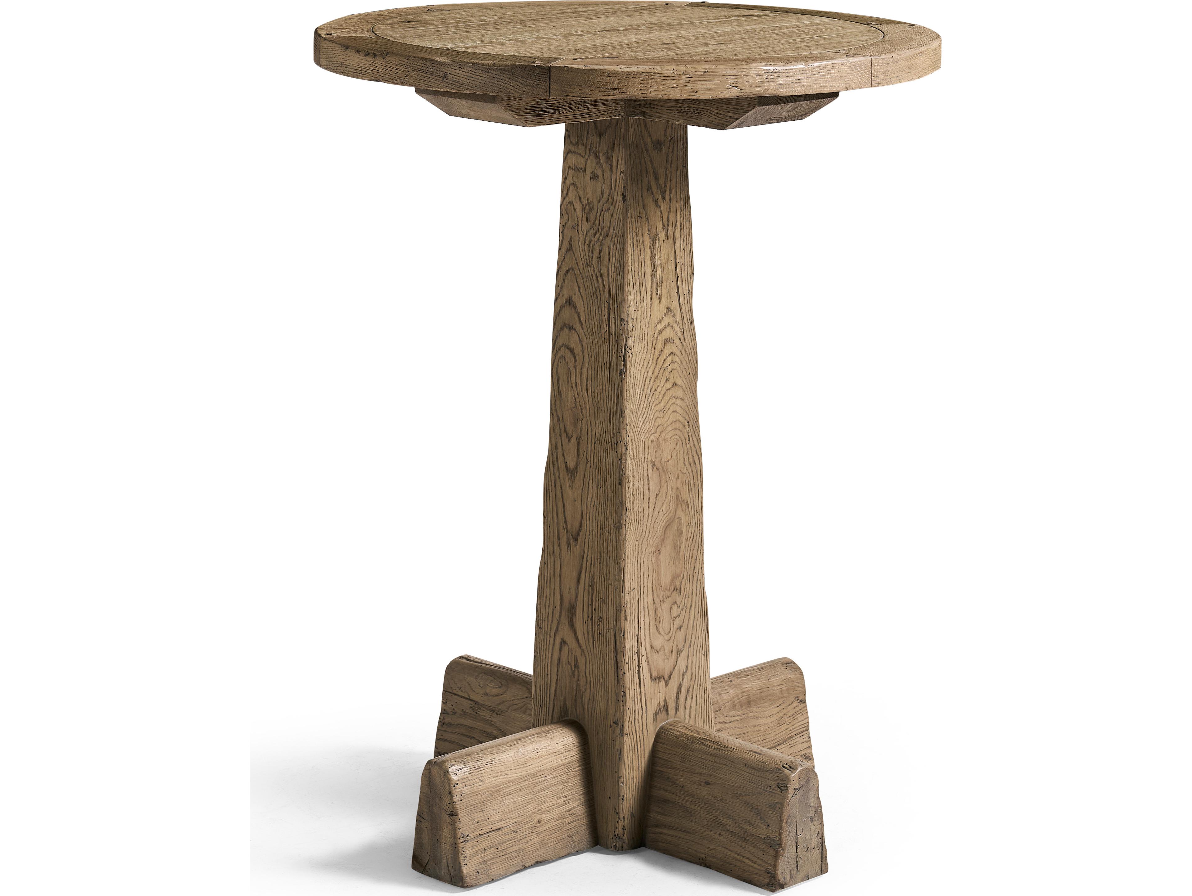 Jonathan Charles Echo Canyon Faded Oak Round Wood Bar Table
