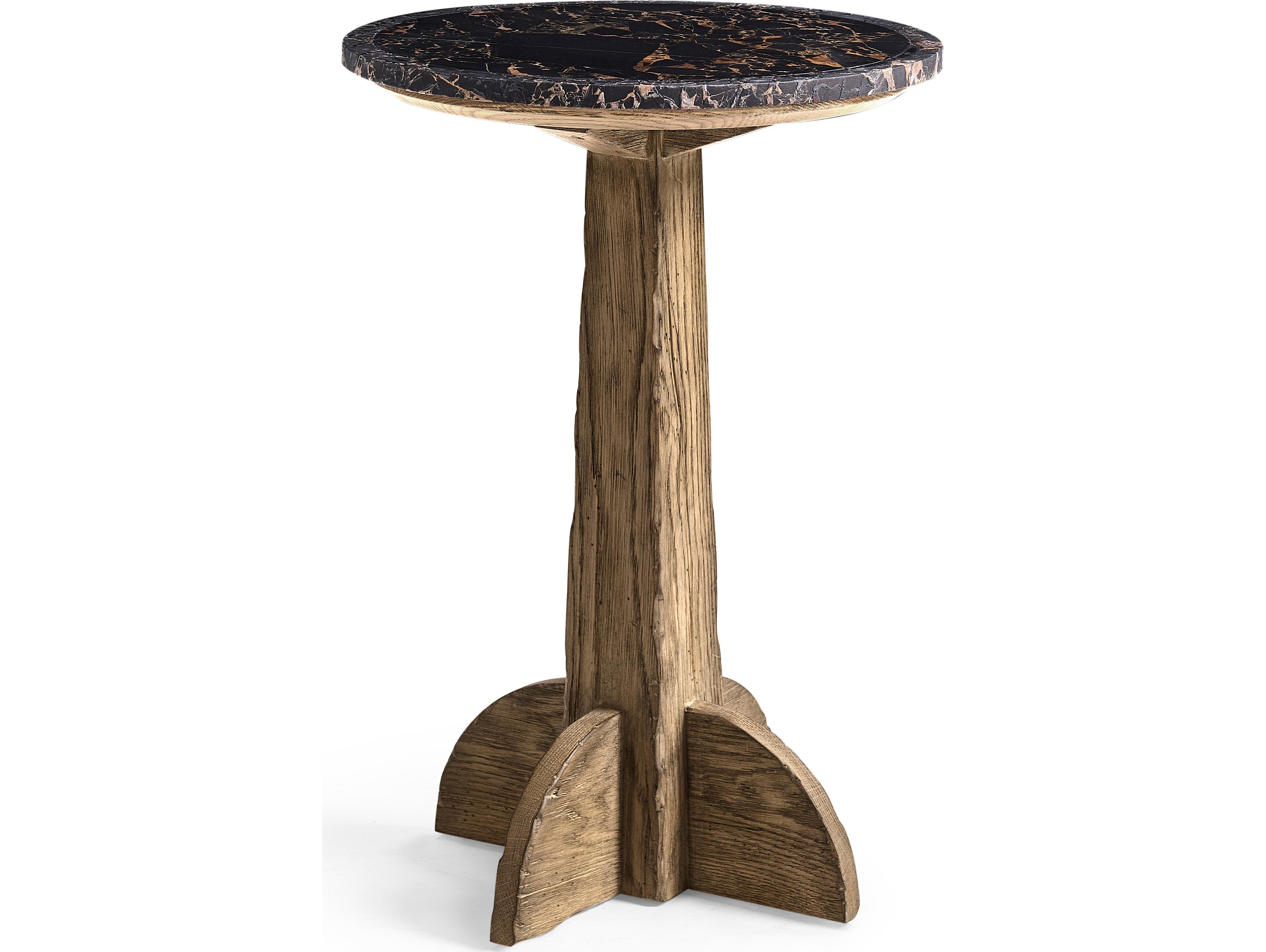 Jonathan Charles Echo Canyon Round Marble Faded Oak End Table