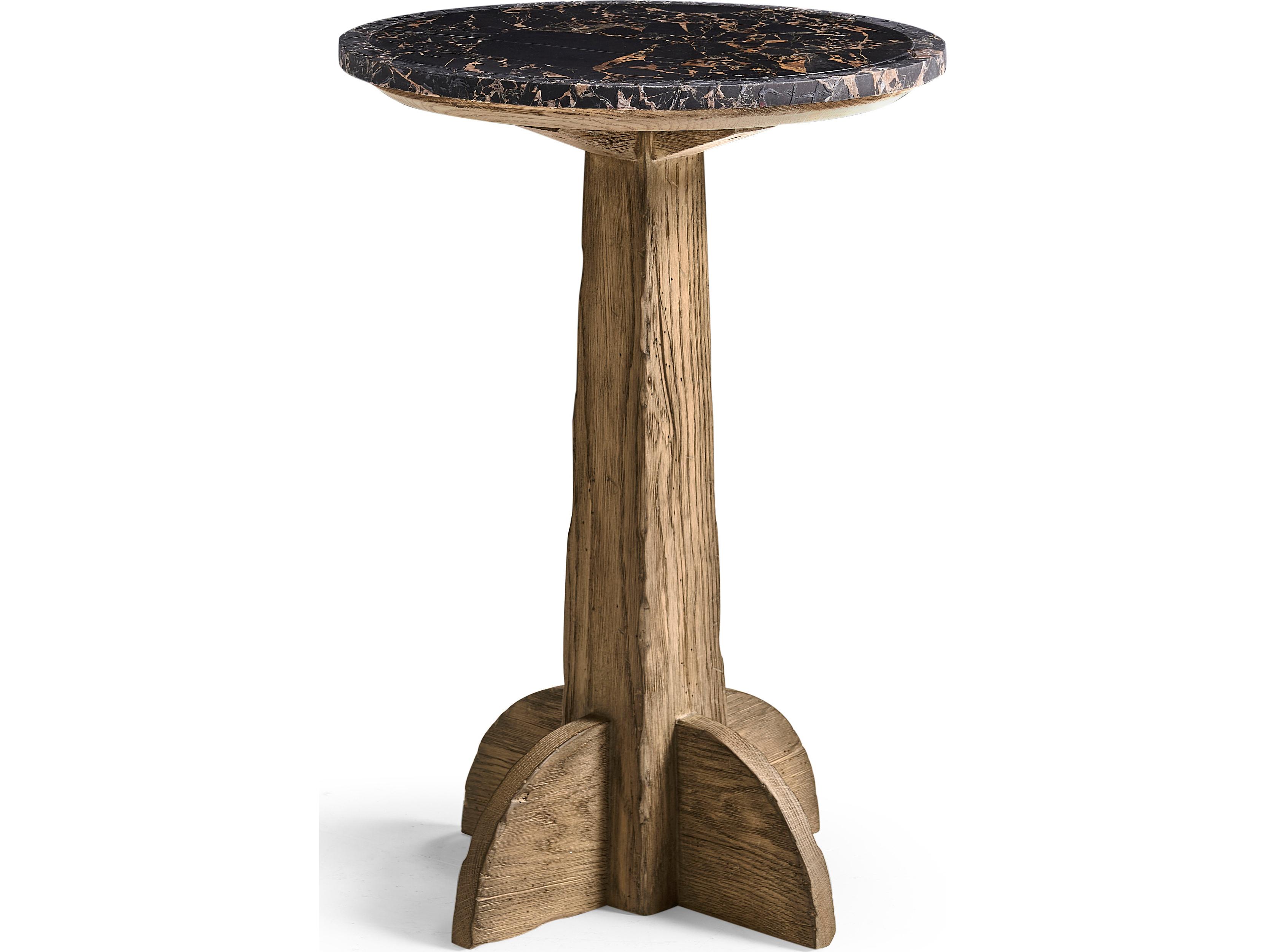 Jonathan Charles Echo Canyon Round Marble Faded Oak End Table