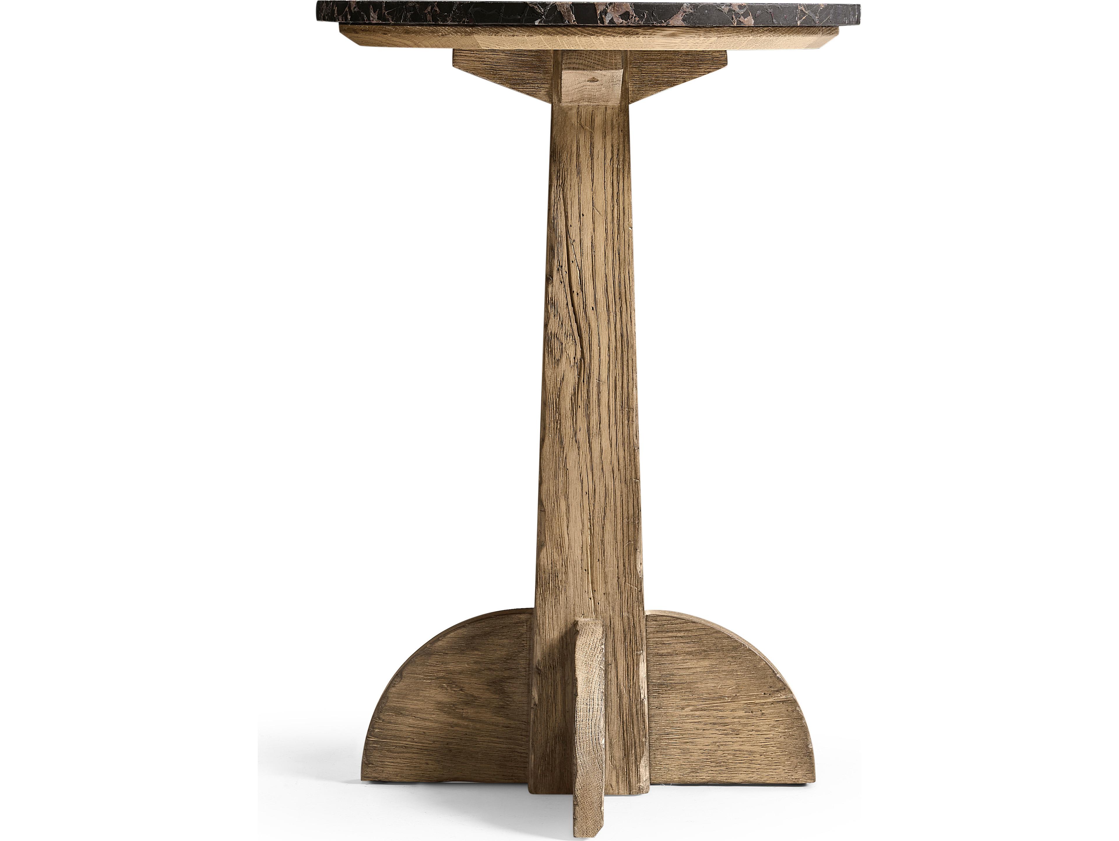 Jonathan Charles Echo Canyon Round Marble Faded Oak End Table