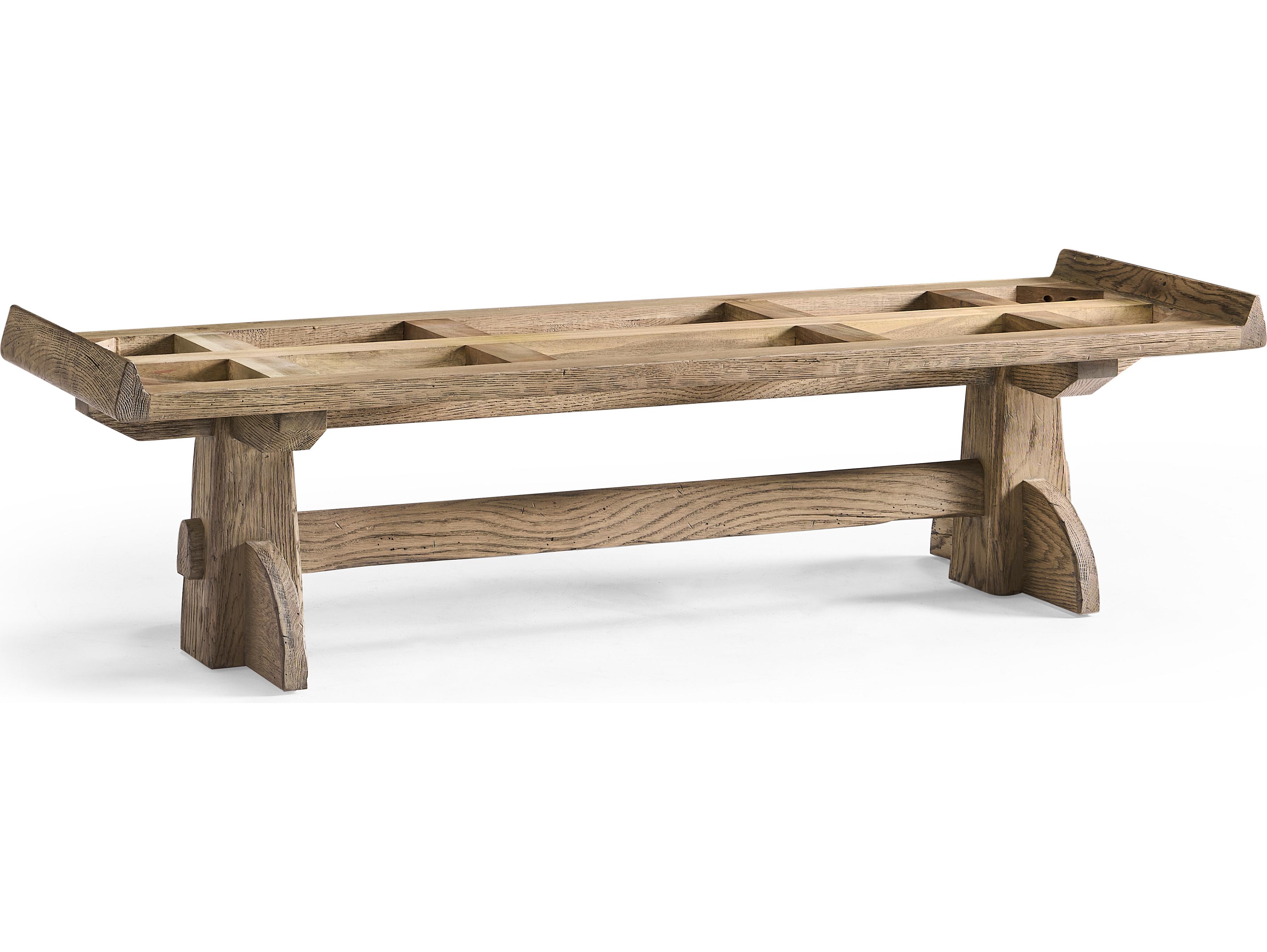 Jonathan Charles Echo Canyon Faded Oak Upholstered Accent Bench