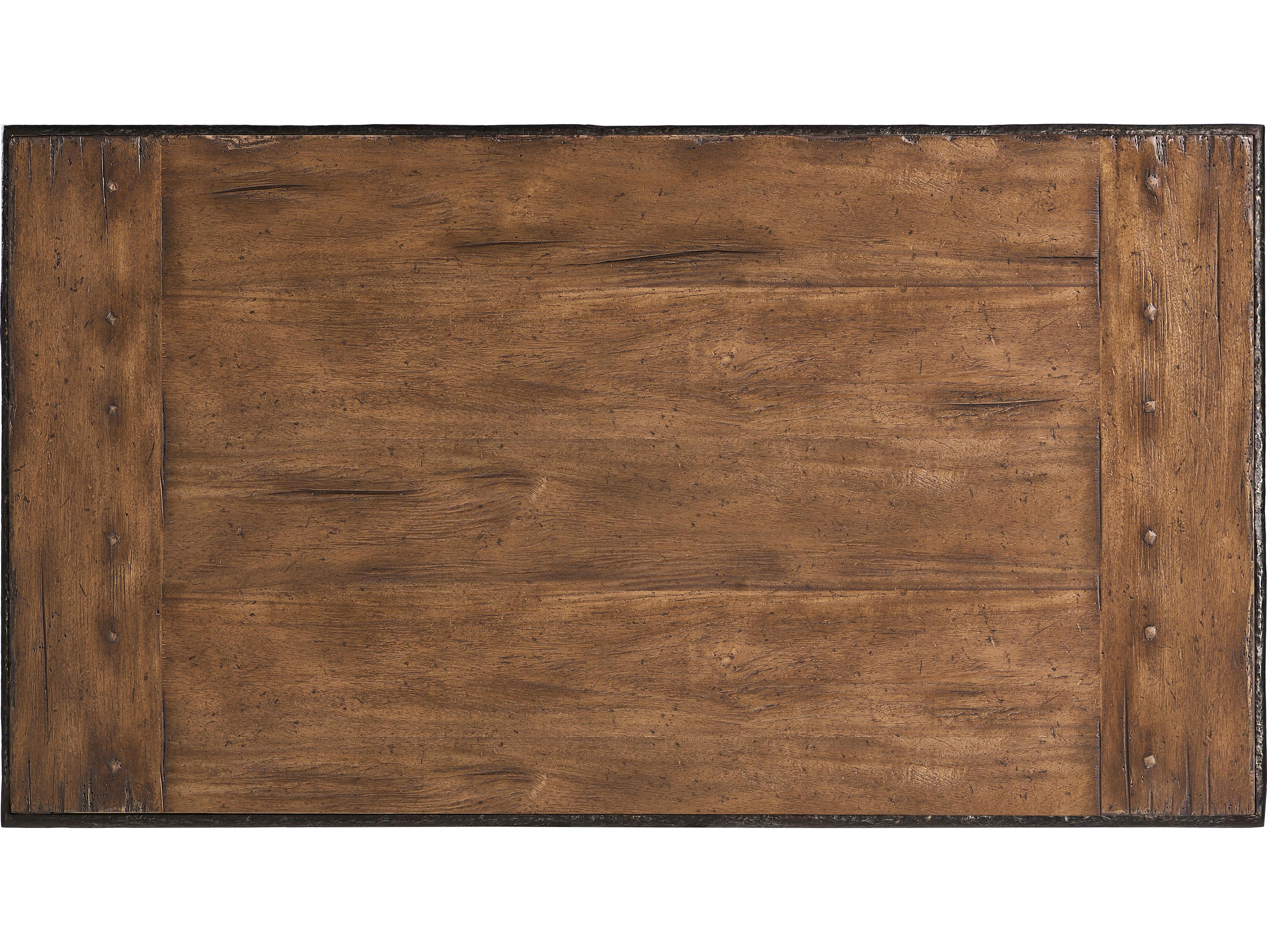 Jonathan Charles Jc Casual Rectangular Wood Cast Metal Coffee Table