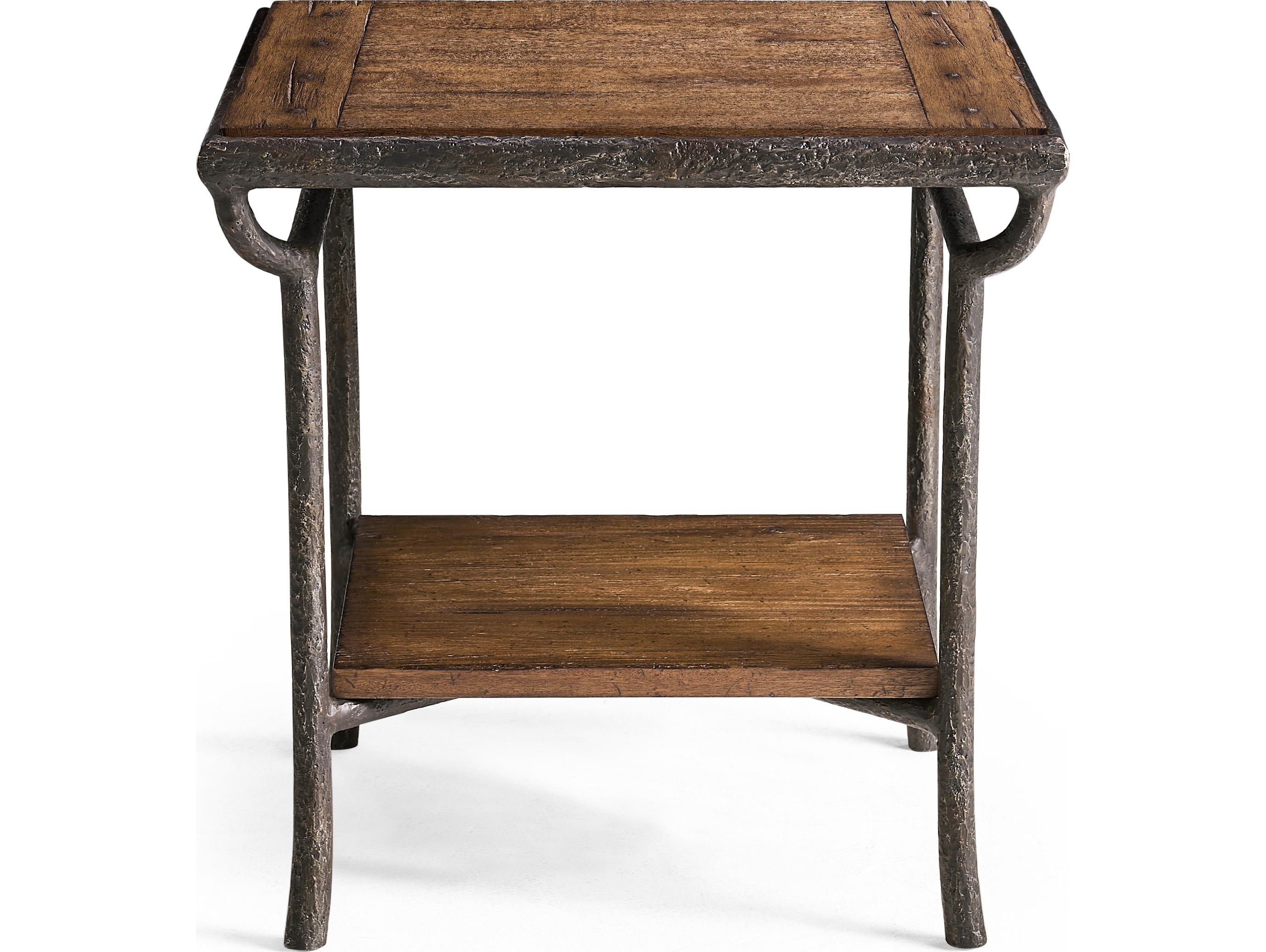Jonathan Charles Jc Casual Square Wood Cast Metal End Table