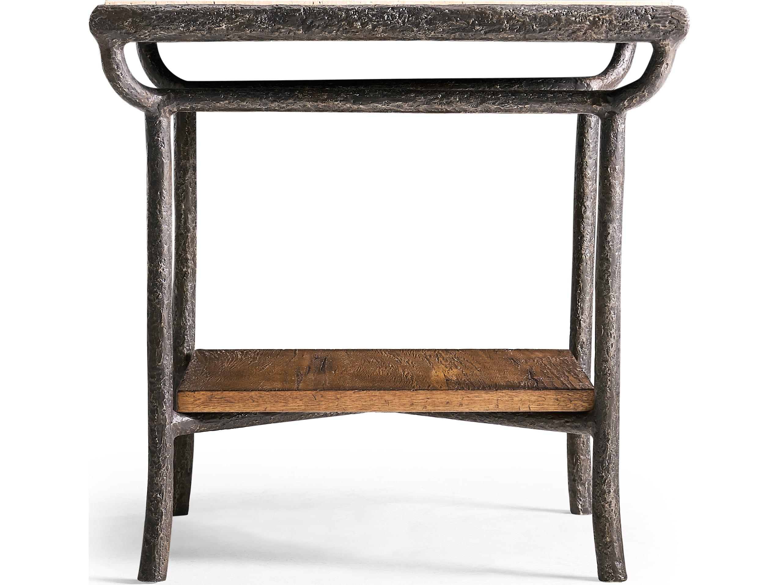 Jonathan Charles Jc Casual Square Wood Cast Metal End Table