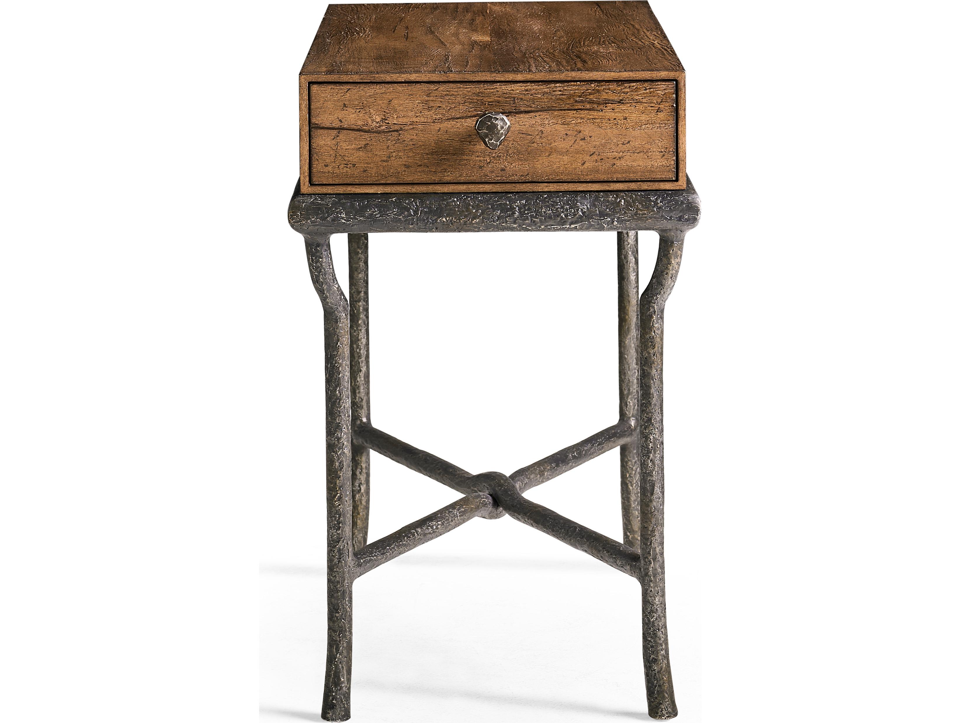 Jonathan Charles Jc Casual Square Wood Cast Metal End Table