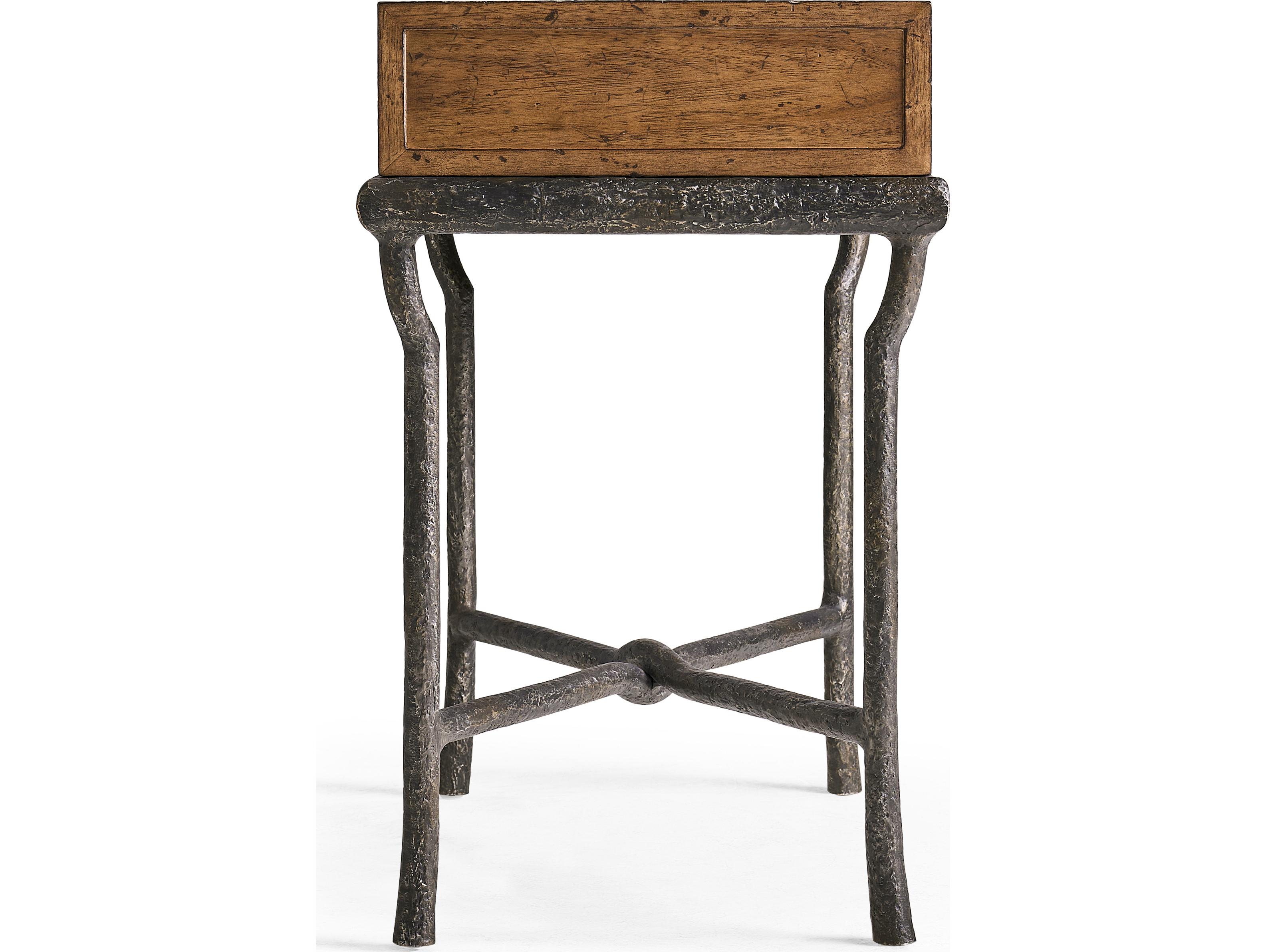 Jonathan Charles Jc Casual Square Wood Cast Metal End Table