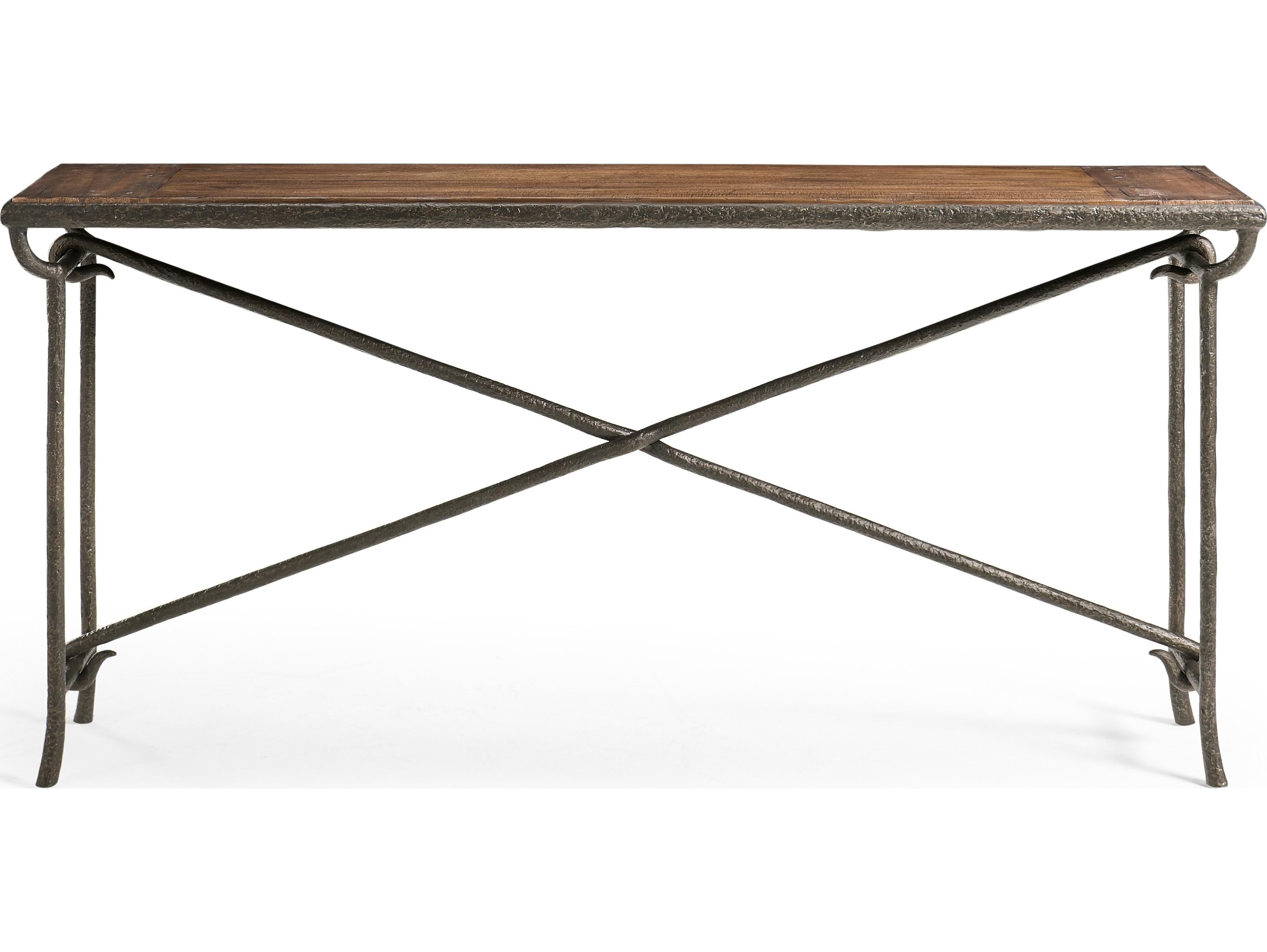 Jonathan Charles Jc Casual Rectangular Wood Cast Metal Console Table