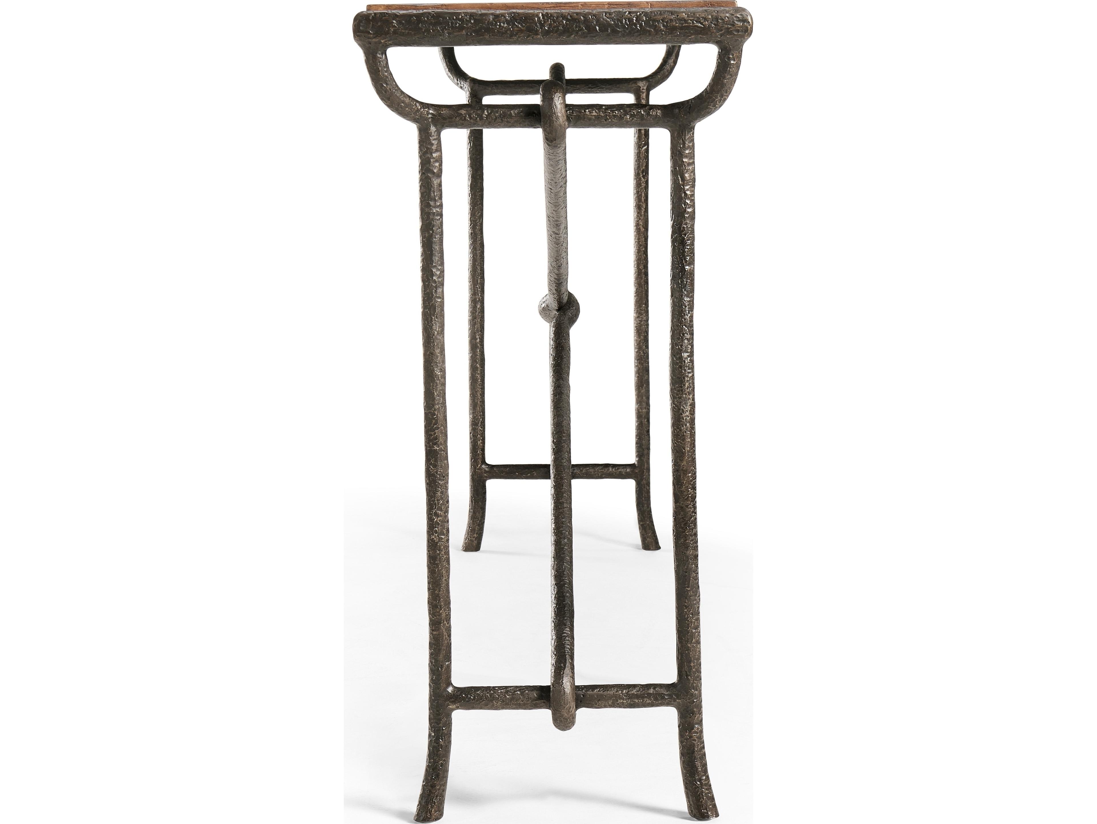 Jonathan Charles Jc Casual Rectangular Wood Cast Metal Console Table