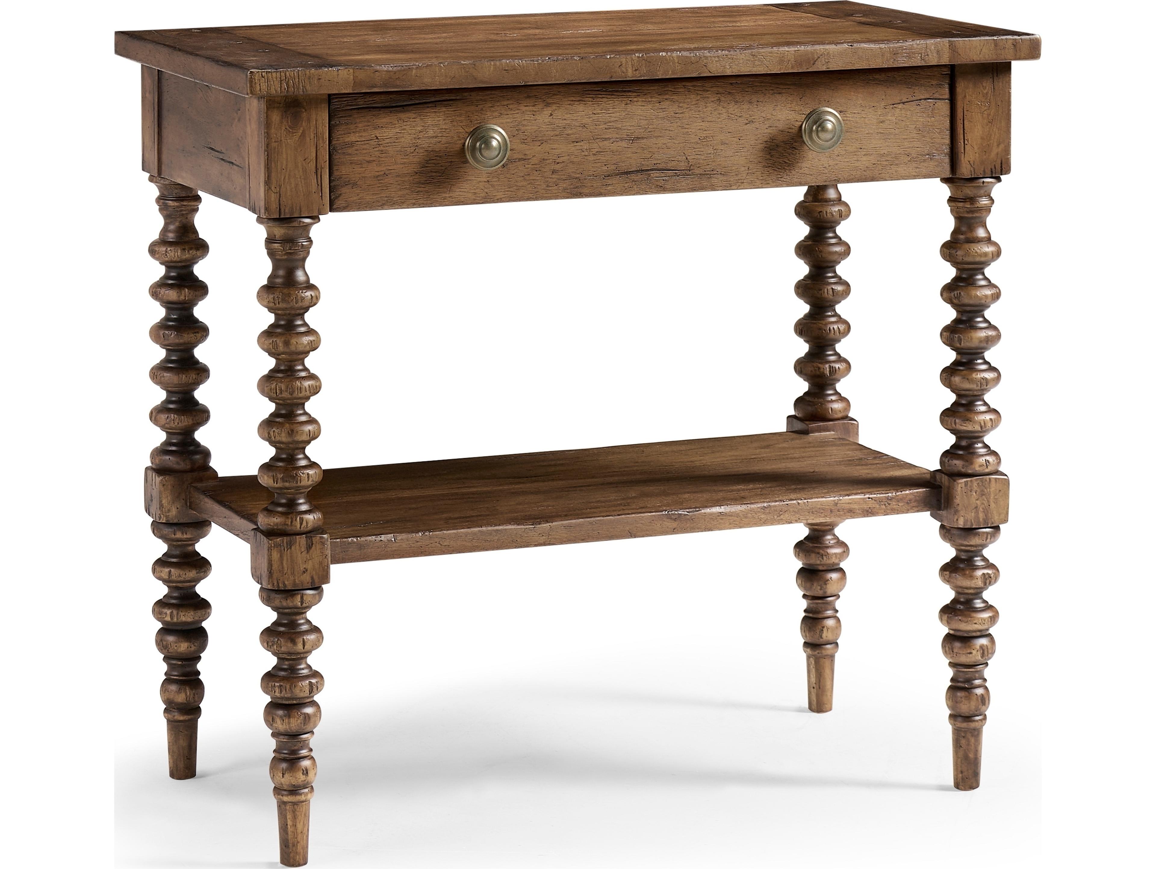 Jonathan Charles Tamarisk 1-Drawer Brown Acacia Wood Nightstand