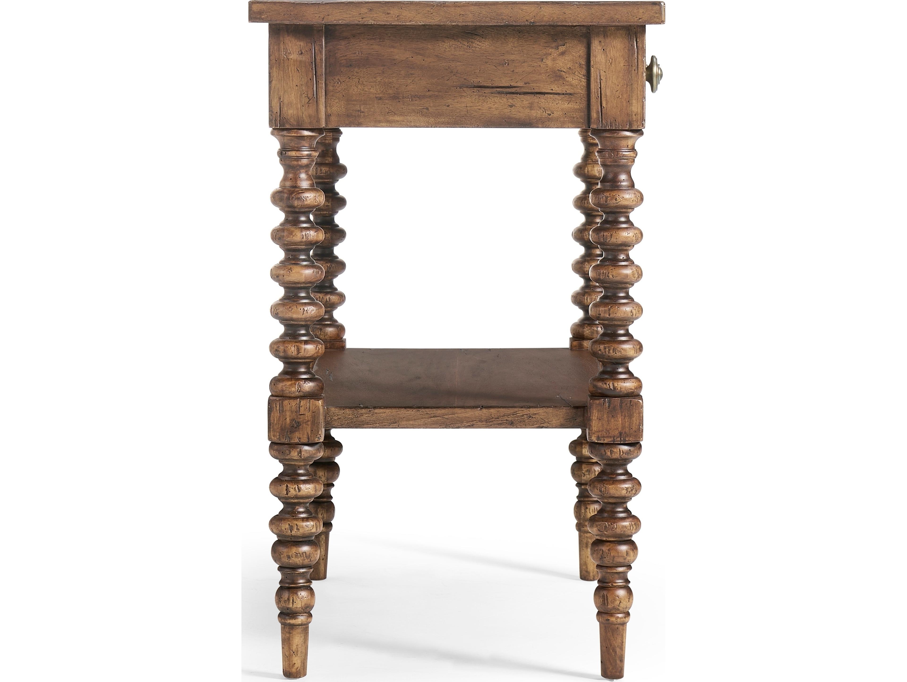 Jonathan Charles Tamarisk 1-Drawer Brown Acacia Wood Nightstand