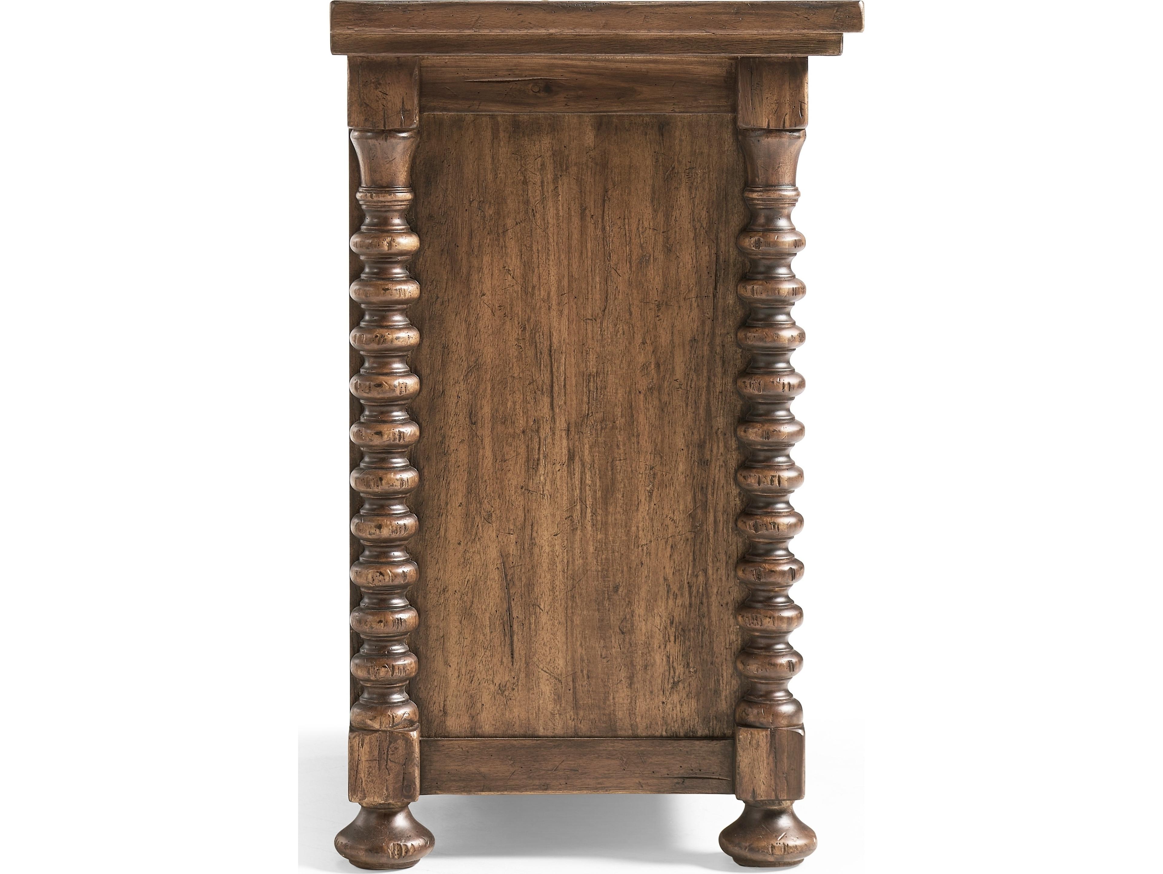 Jonathan Charles Tamarisk 3-Drawers Brown Acacia Wood Nightstand