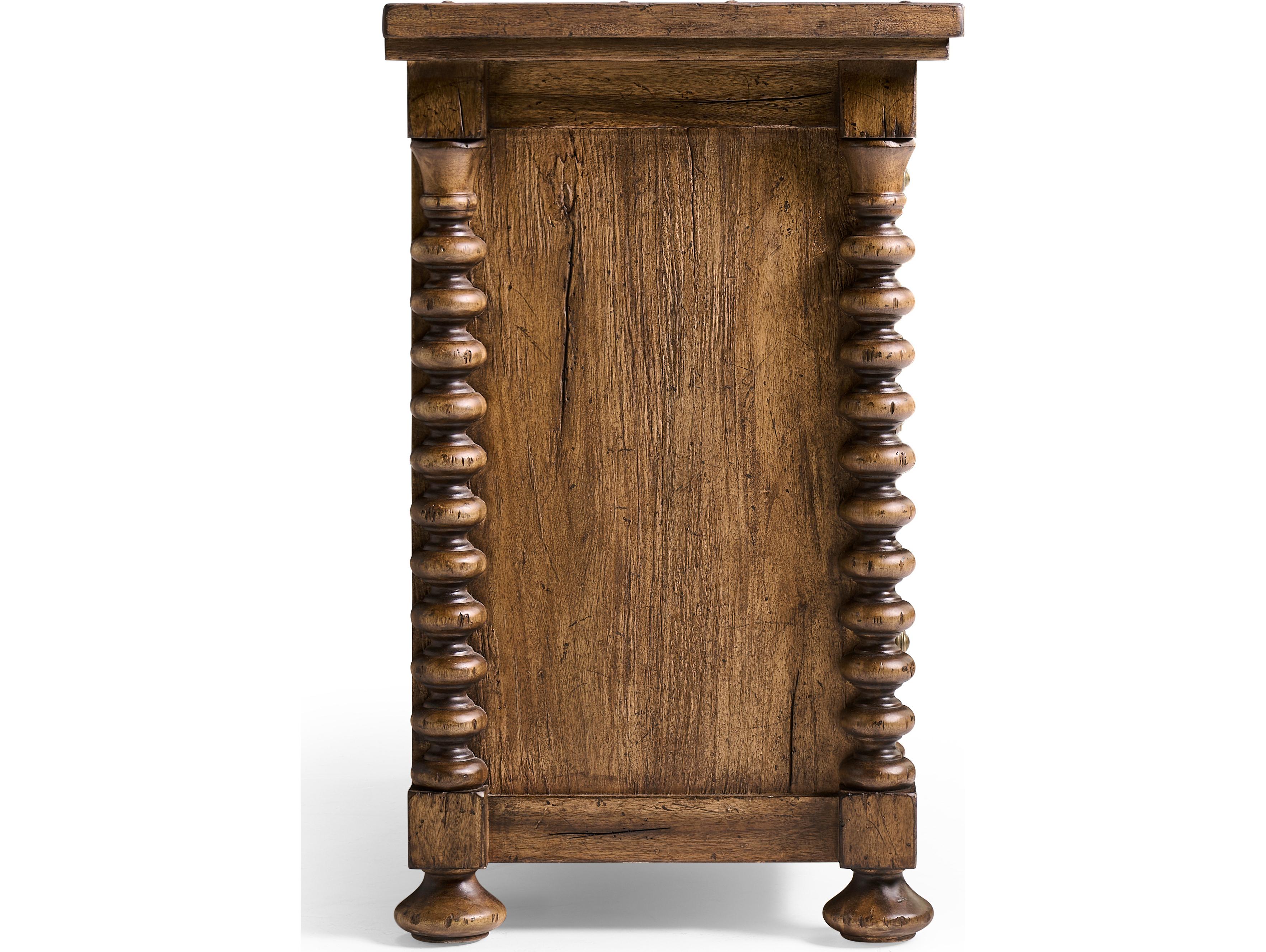 Jonathan Charles Tamarisk 3-Drawers Brown Acacia Wood Nightstand