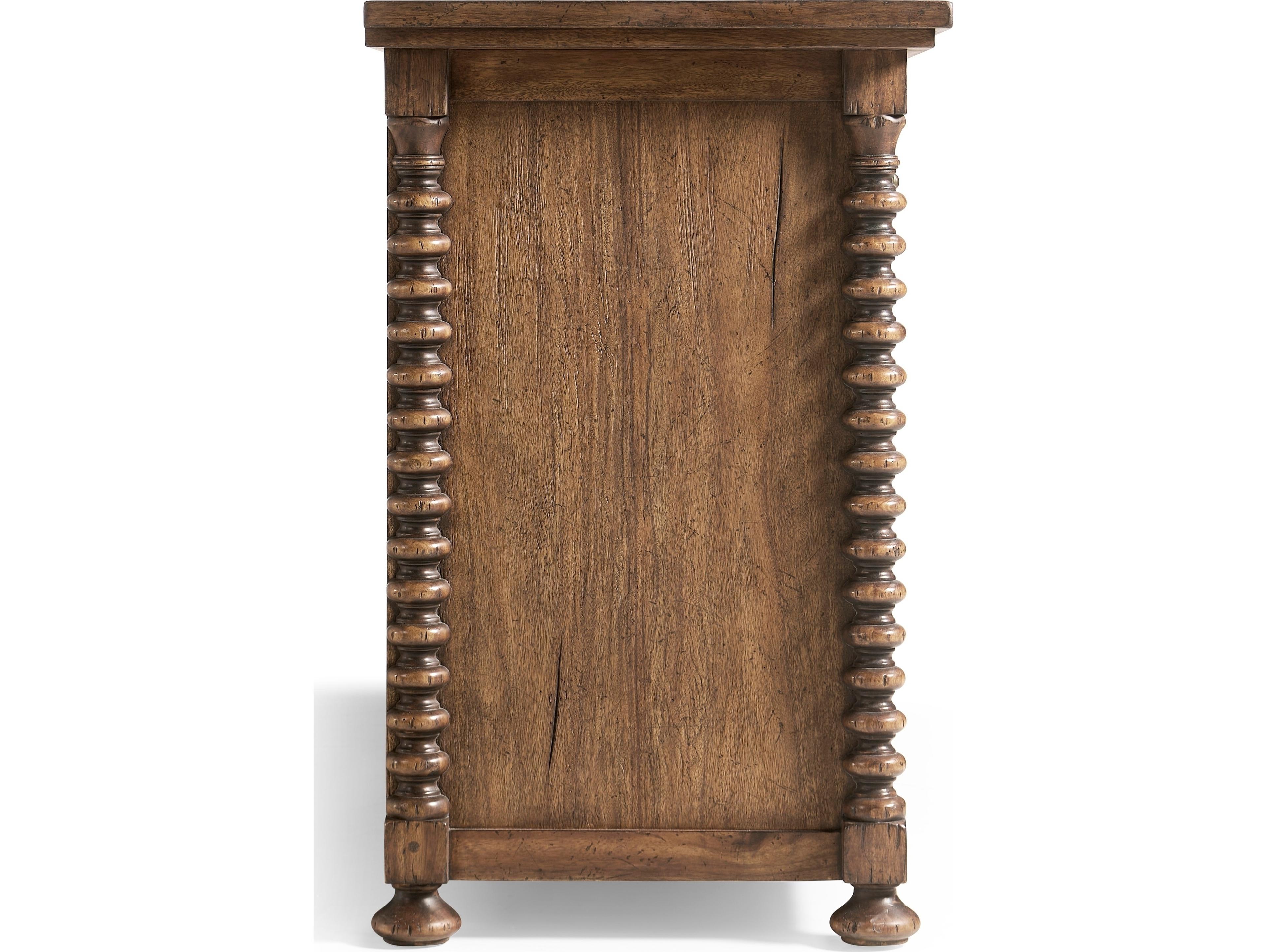 Jonathan Charles Tamarisk 6-Drawers Brown Acacia Wood Double Dresser