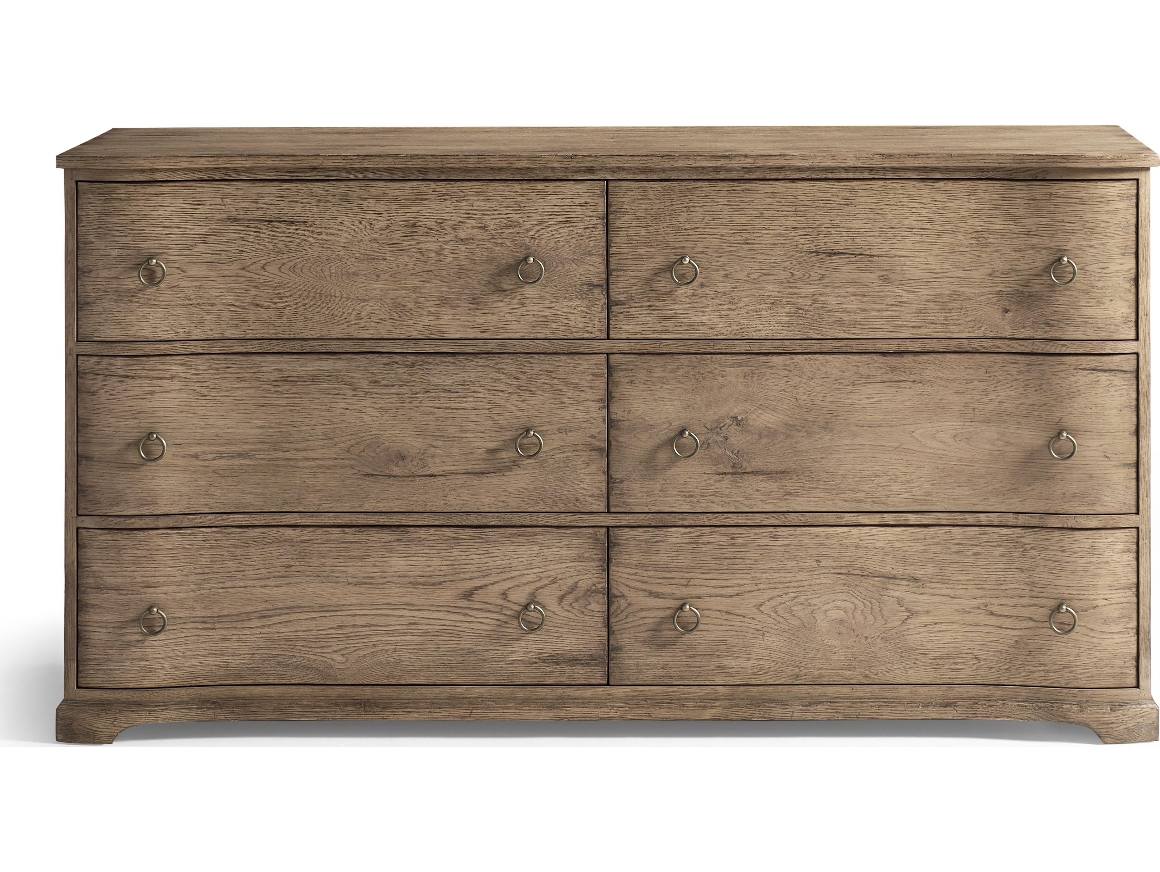 Jonathan Charles Echo Canyon 6-Drawers Brown Oak Wood Double Dresser