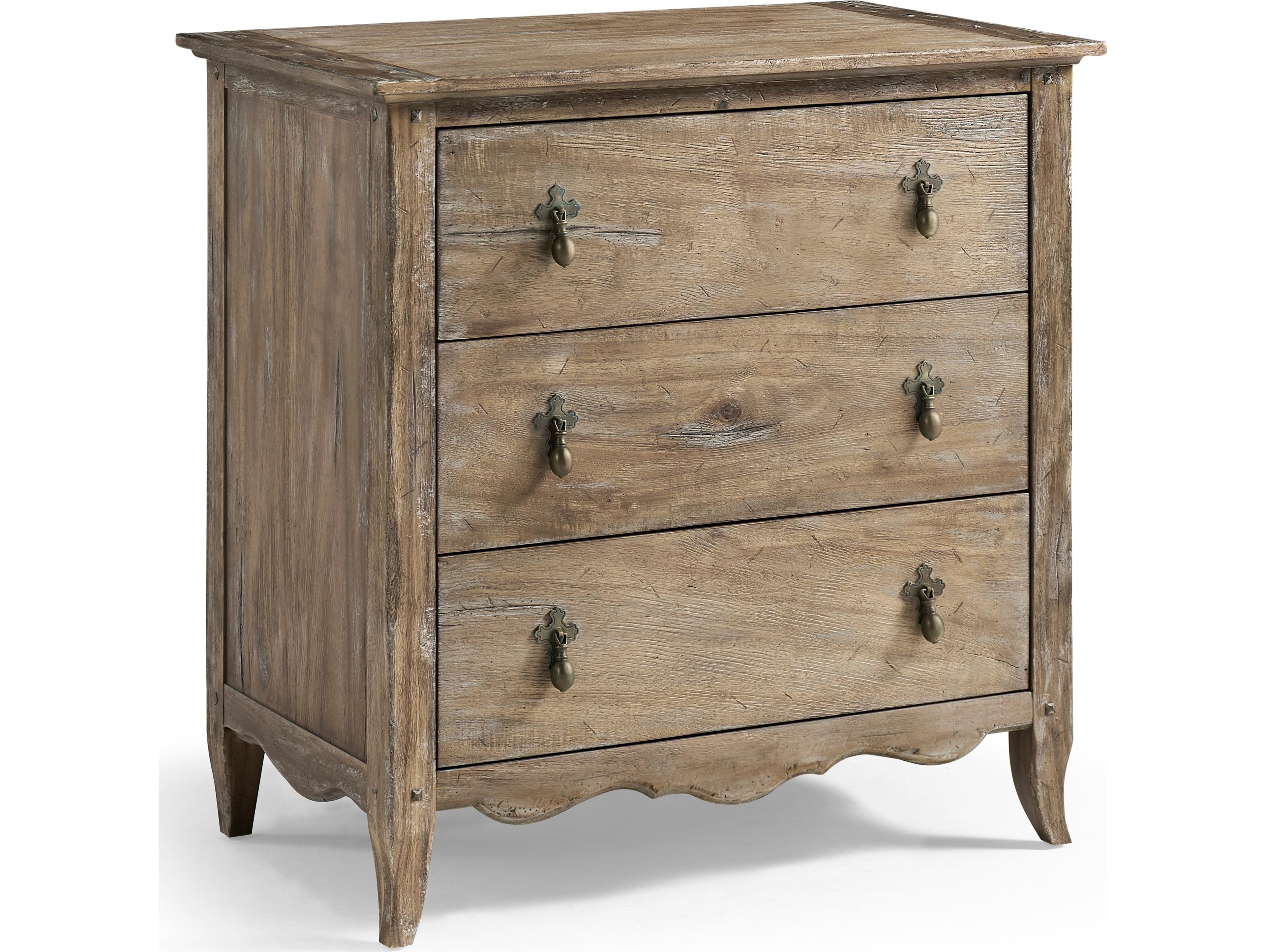 Jonathan Charles Caldera 3-Drawers Brown Walnut Wood Nightstand