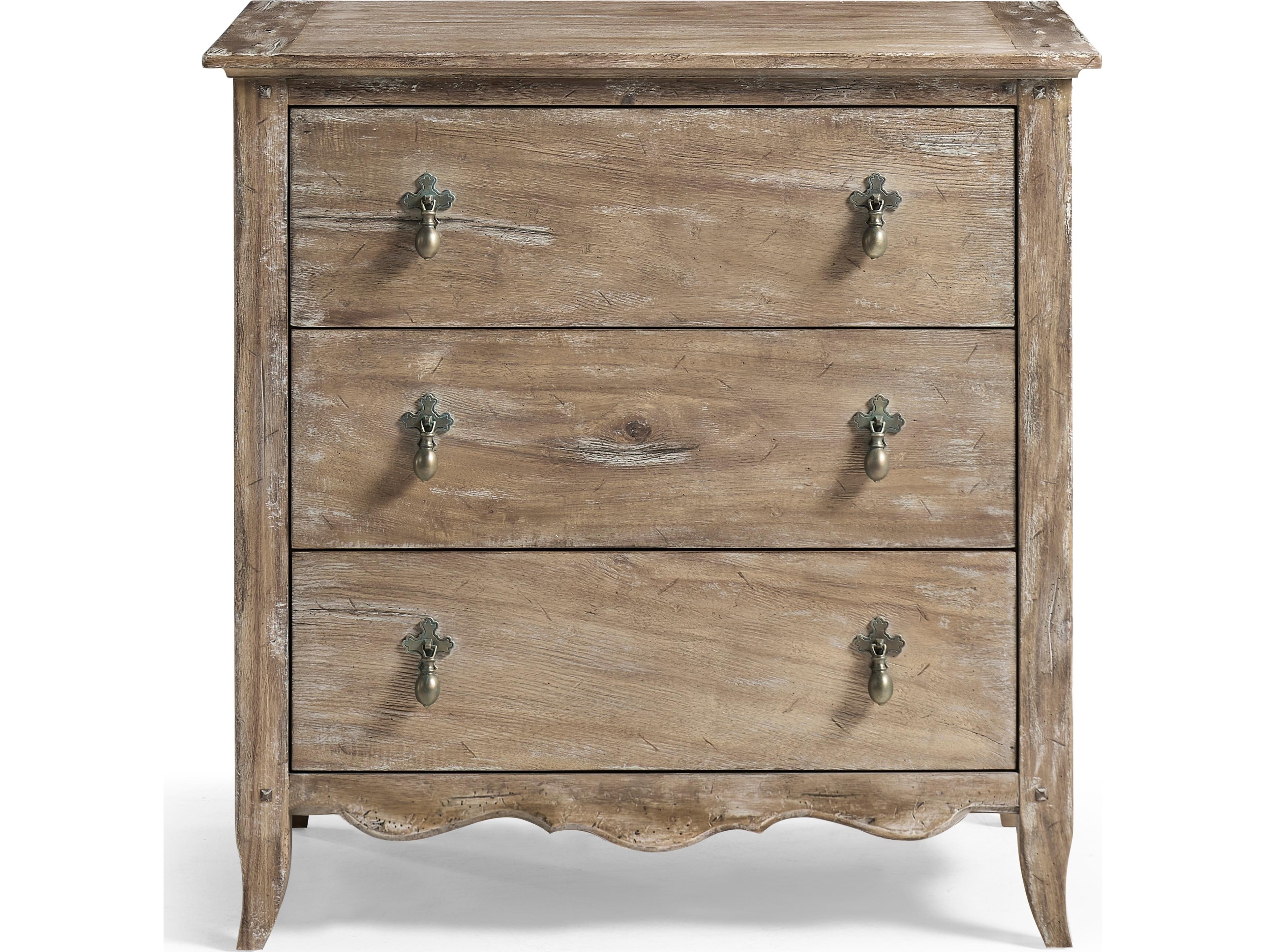 Jonathan Charles Caldera 3-Drawers Brown Walnut Wood Nightstand