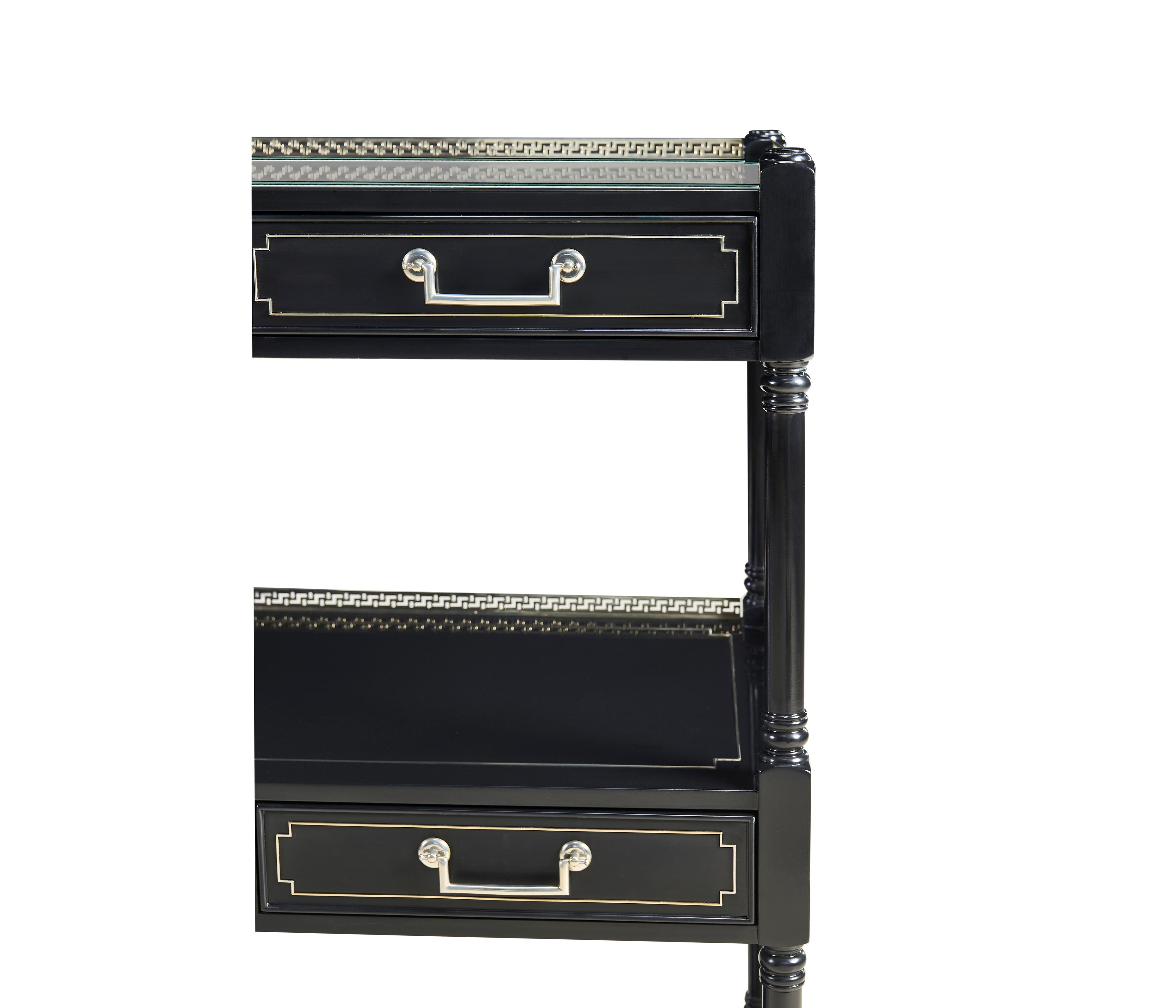 Jonathan Charles Reimagined Rectangular Wood Painted Formal Black Console Table