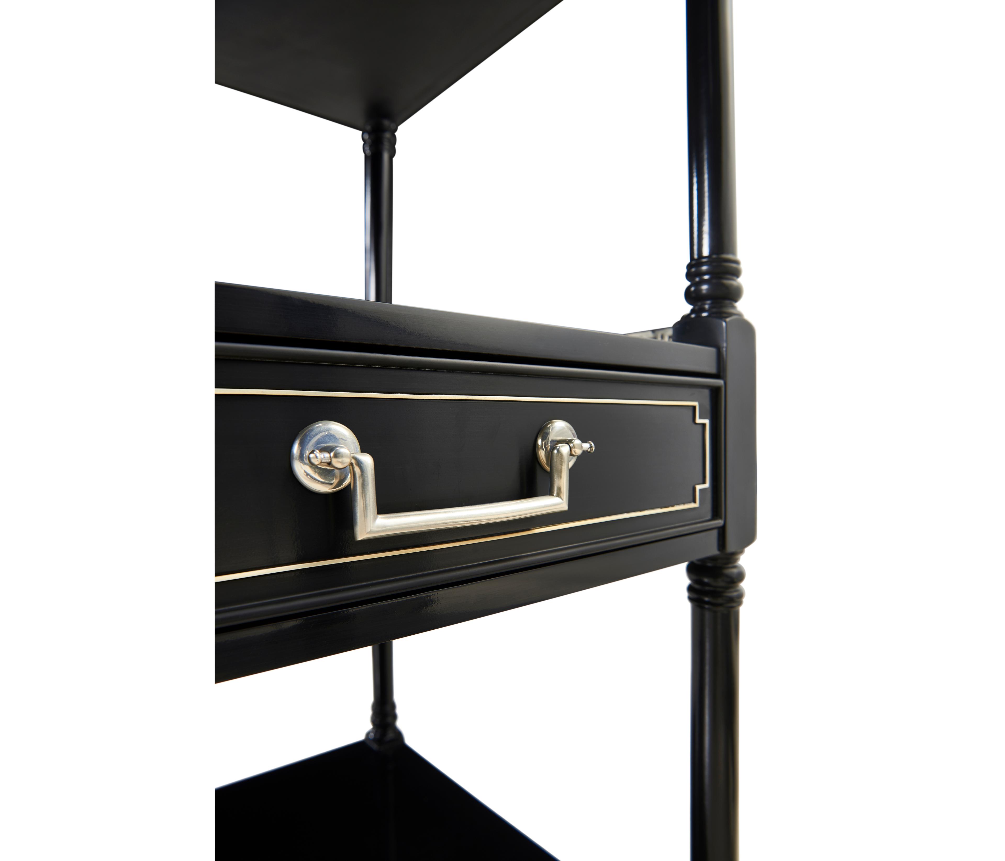 Jonathan Charles Reimagined Rectangular Wood Painted Formal Black Console Table