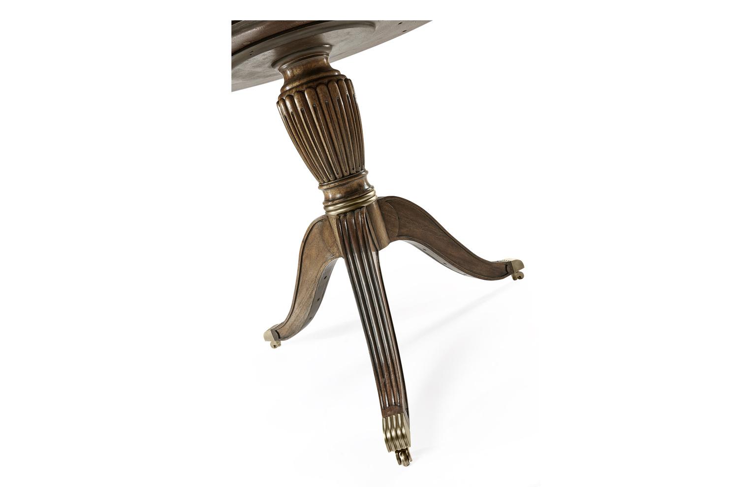 Jonathan Charles Buckingham Round Leather Bleached Mahogany End Table