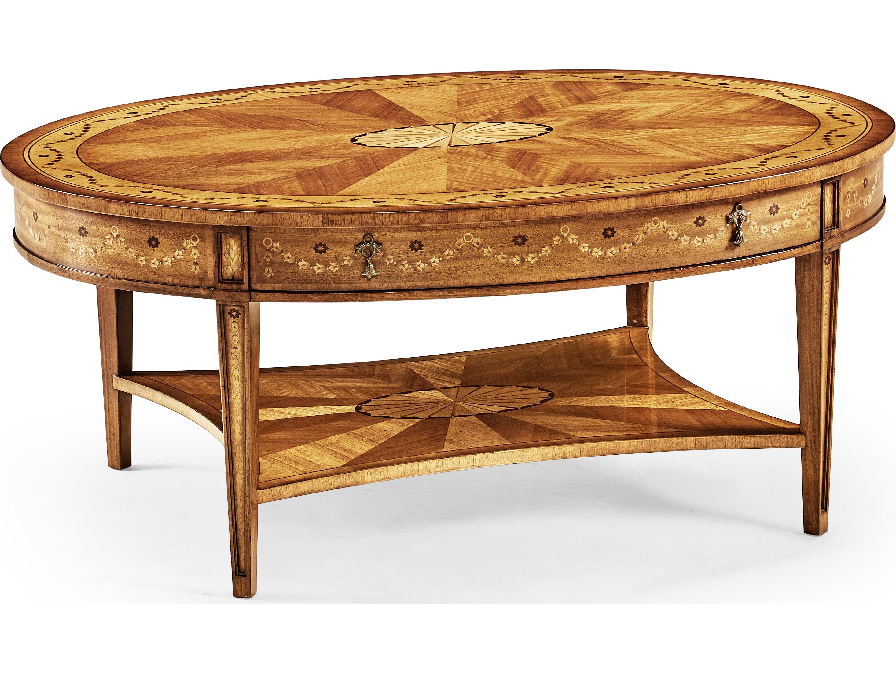 Jonathan Charles Jc Traditional Oval Light Satinwood Coffee Table
