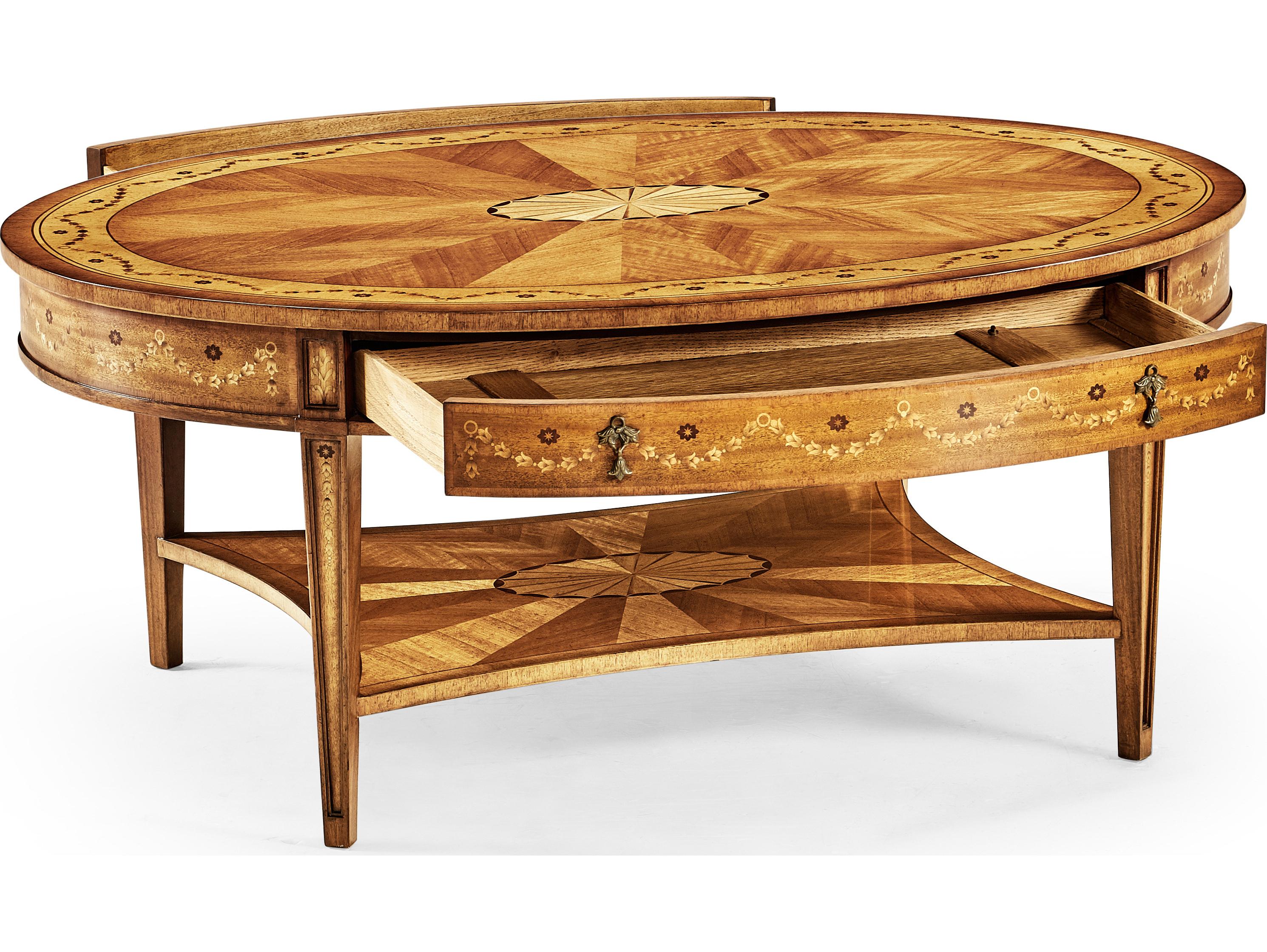 Jonathan Charles Jc Traditional Oval Light Satinwood Coffee Table