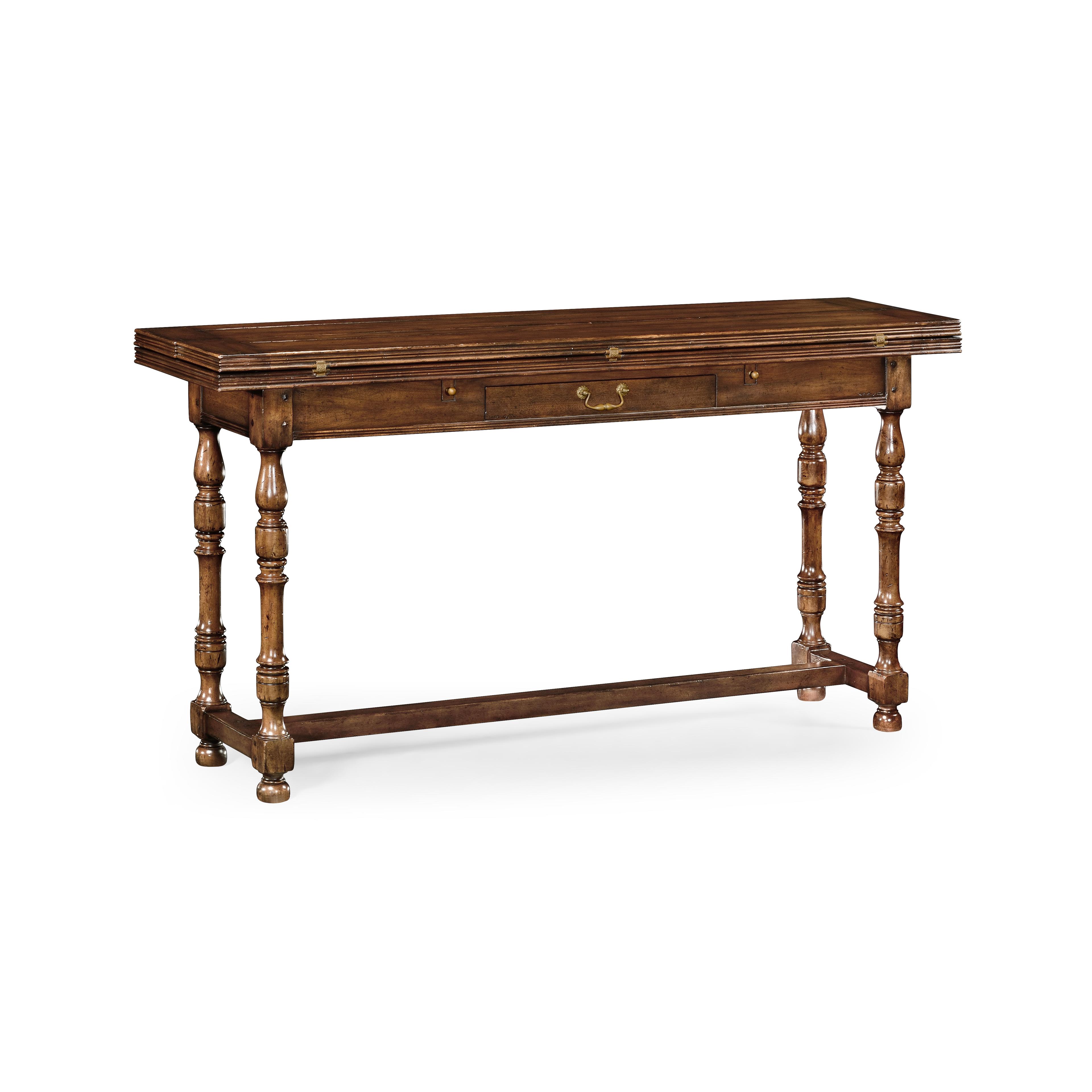 Jonathan Charles Jc Casual Rectangular Wood Walnut Country Distressed Console Table
