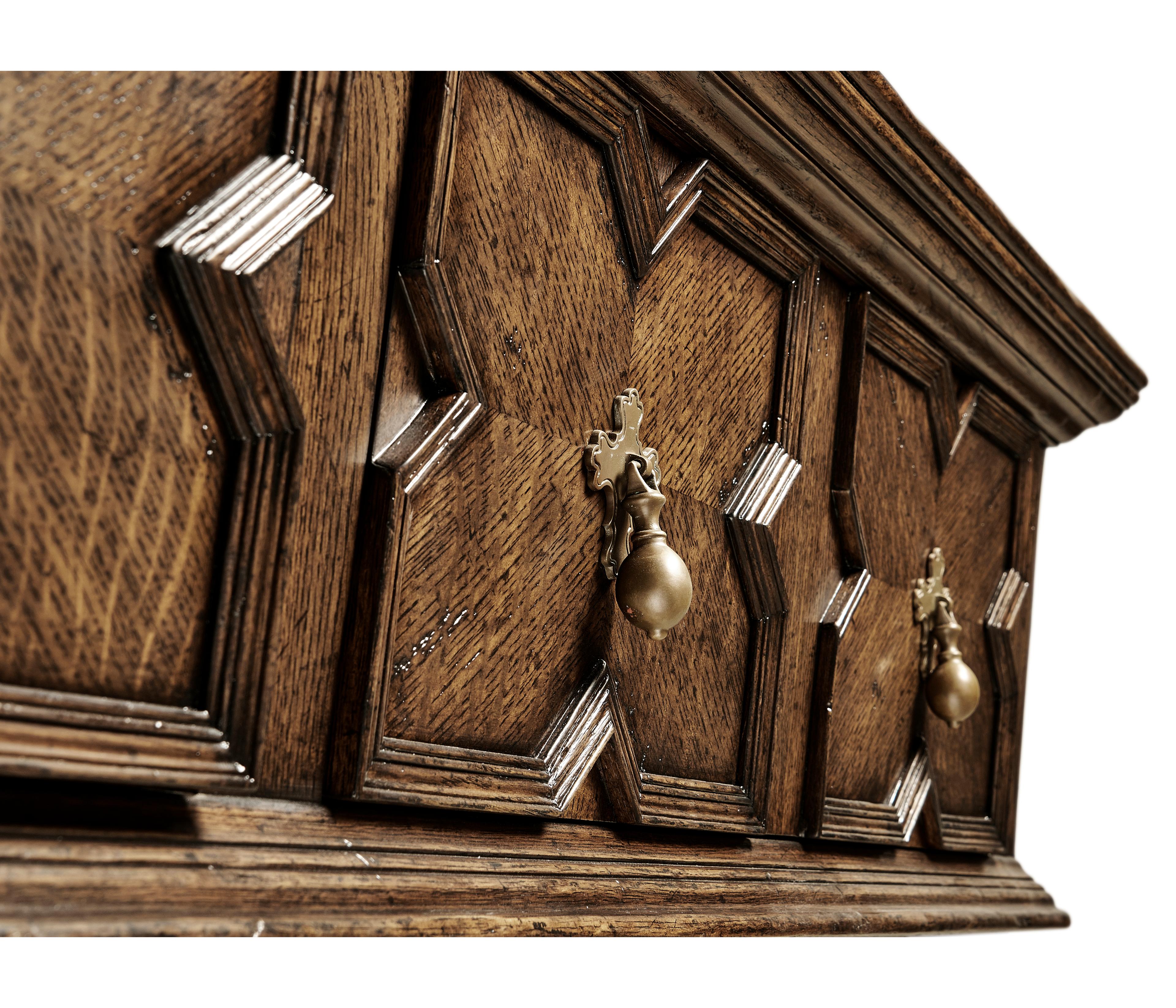 Jonathan Charles Sherwood Oak Wood Dark Brown Tudor Sideboard