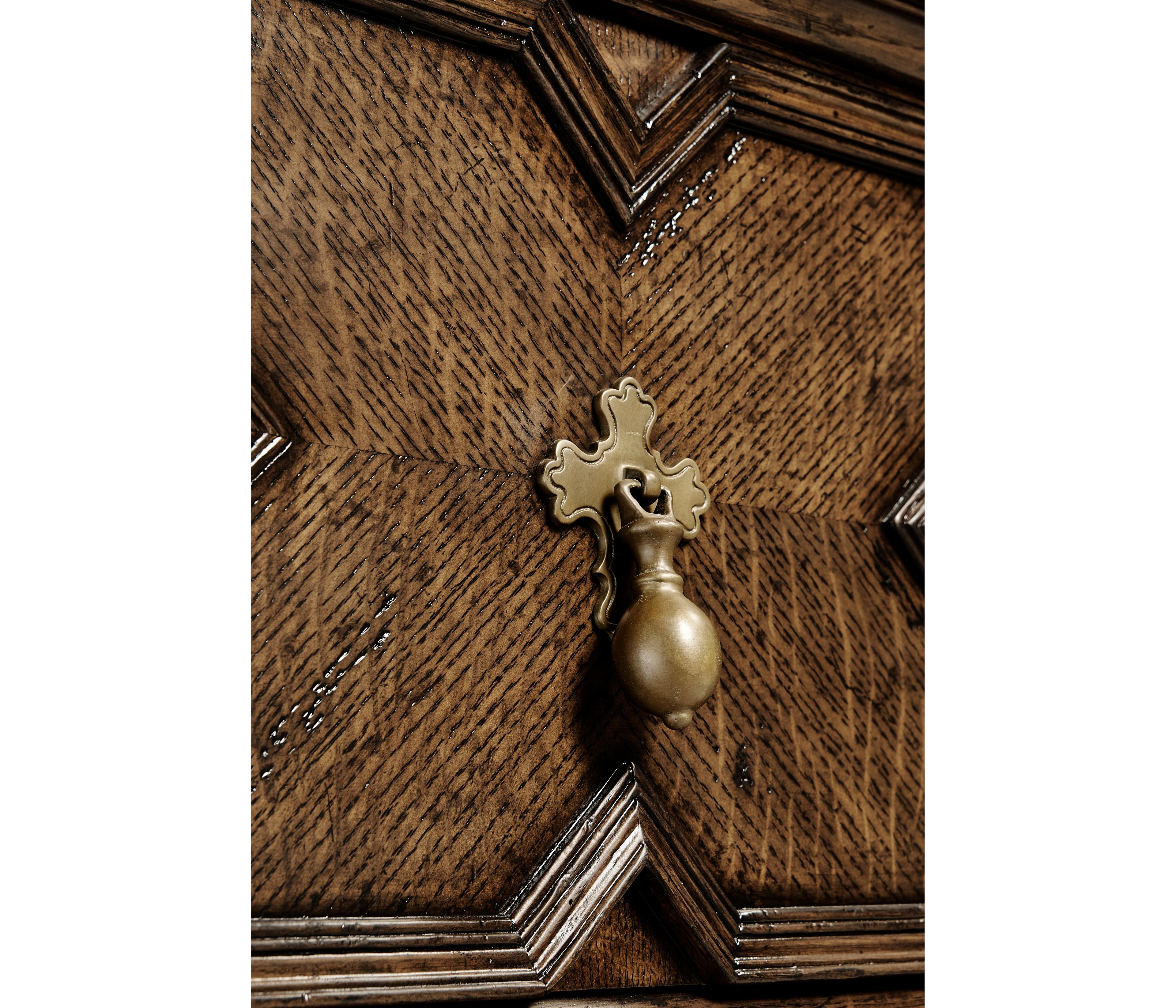 Jonathan Charles Sherwood Oak Wood Dark Brown Tudor Sideboard