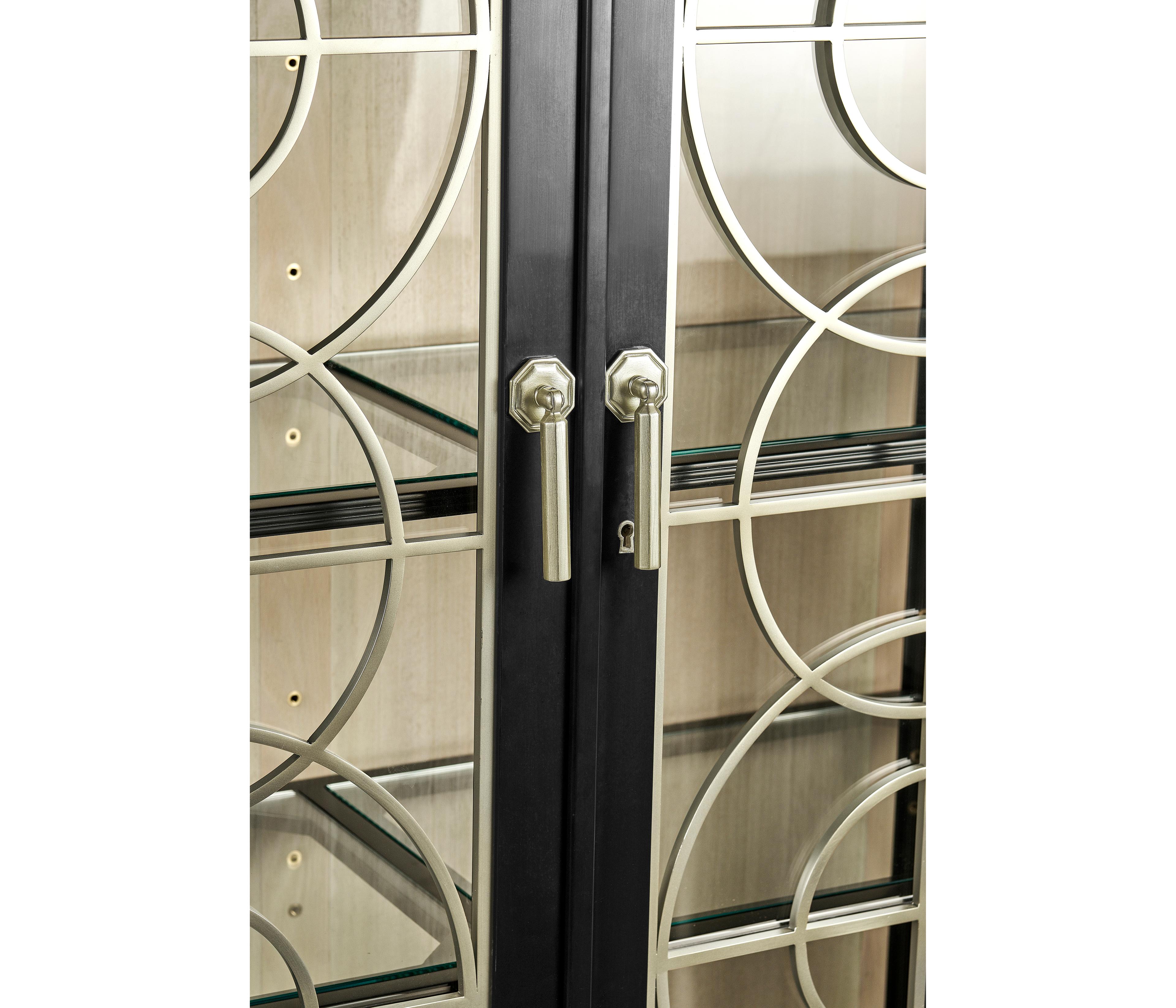 Jonathan Charles Reimagined Acacia Wood Painted Formal Black Display Cabinet