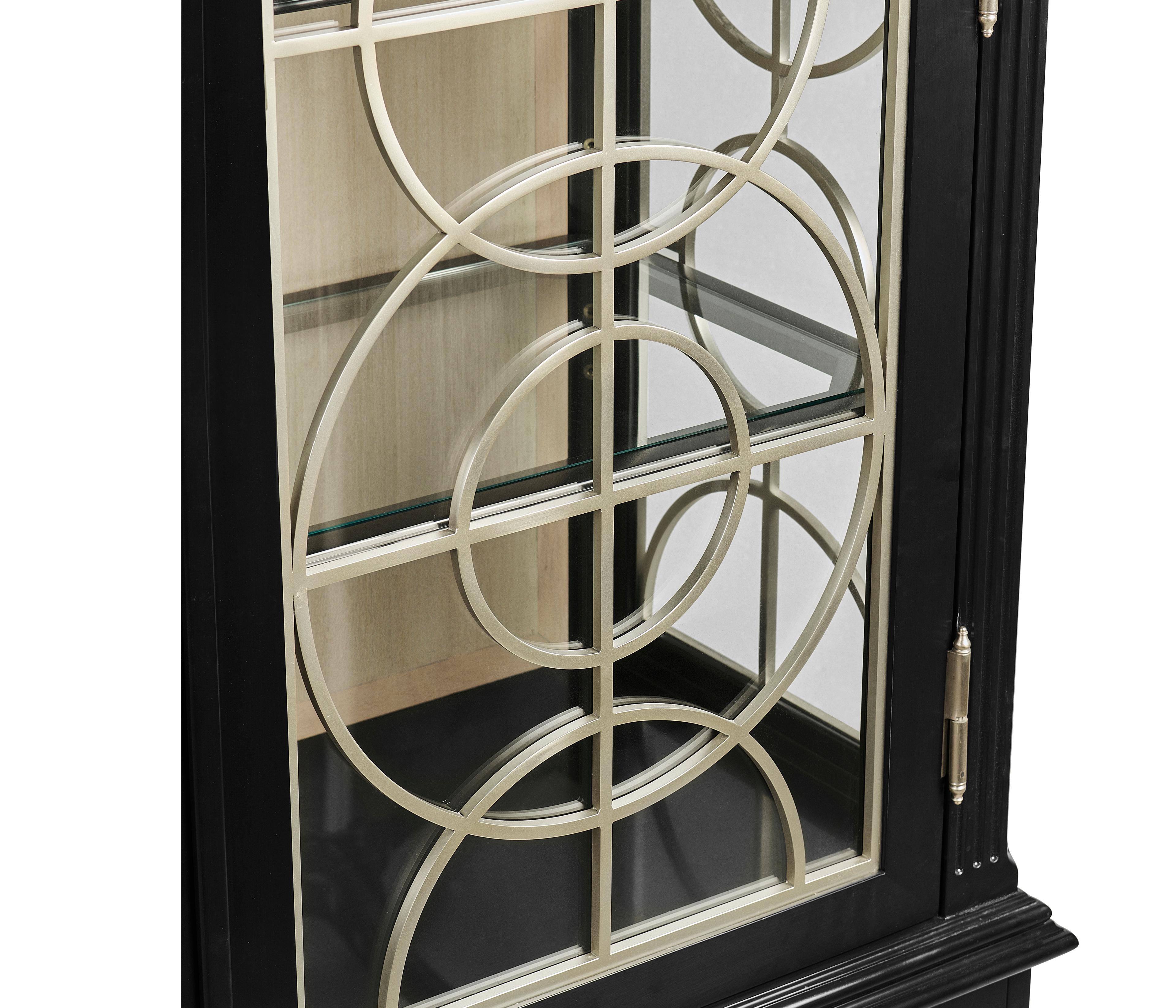 Jonathan Charles Reimagined Acacia Wood Painted Formal Black Display Cabinet