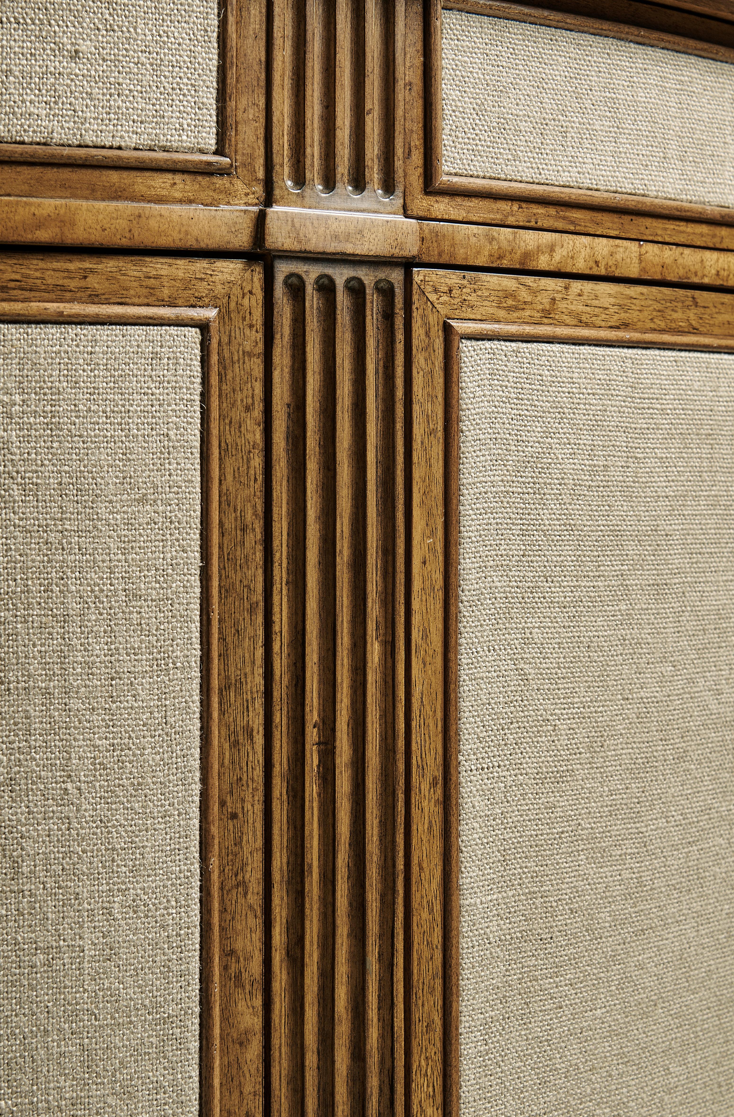 Jonathan Charles Reimagined Acacia Wood Water Pu Coated Fabric Sideboard