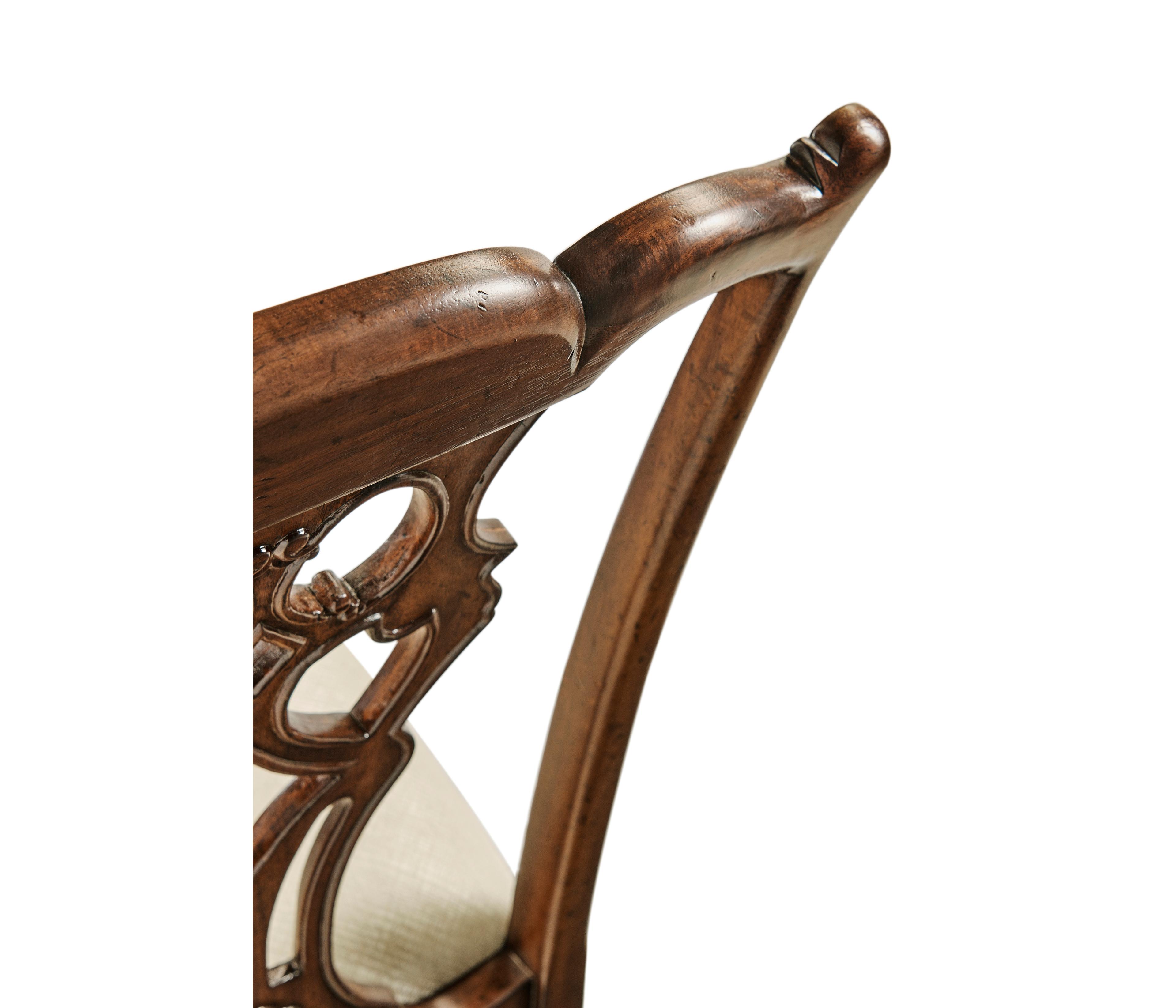 Jonathan Charles Buckingham Acacia Wood Beige Upholstered Side Dining Chair