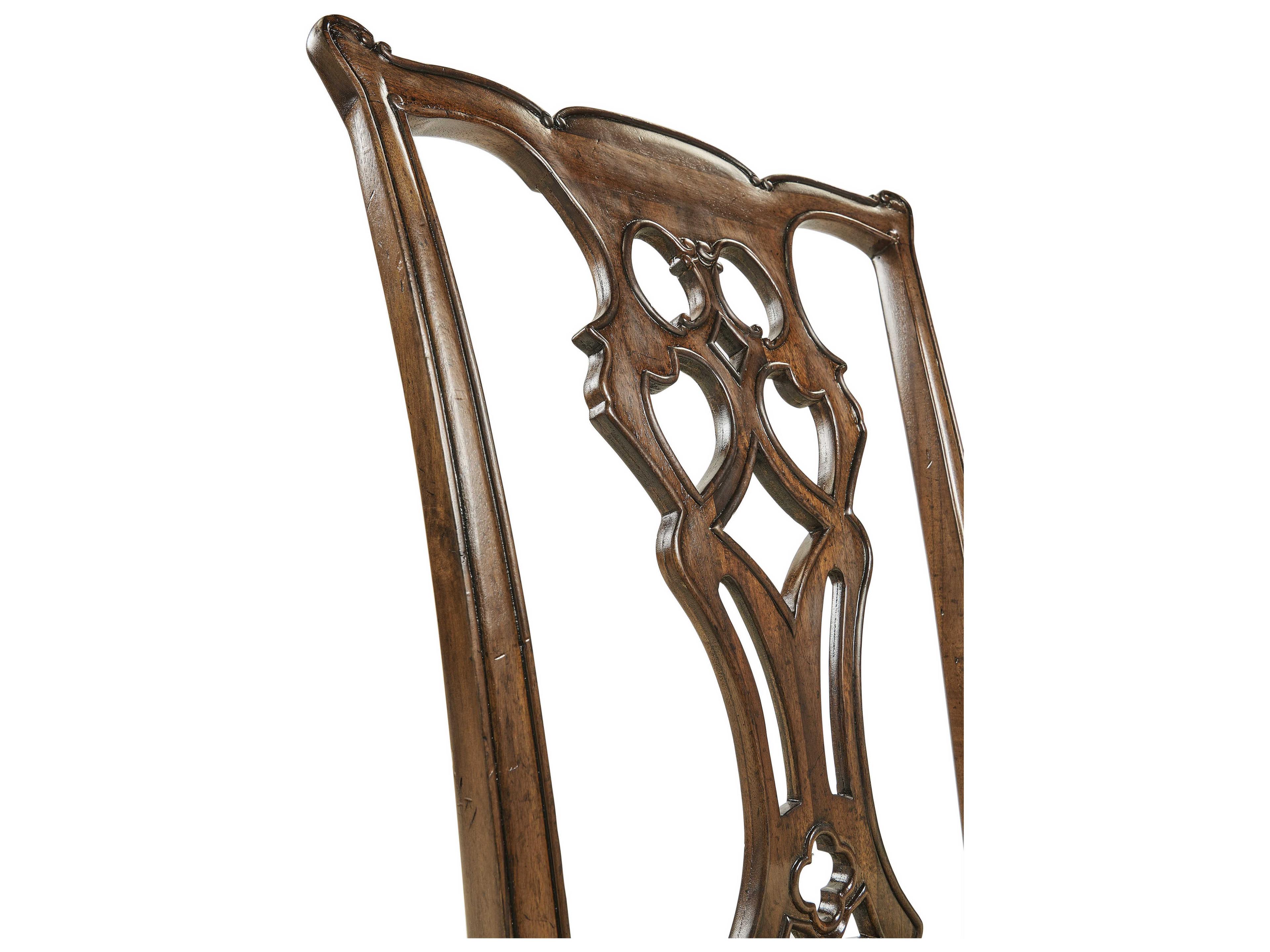 Jonathan Charles Buckingham Acacia Wood Beige Upholstered Side Dining Chair