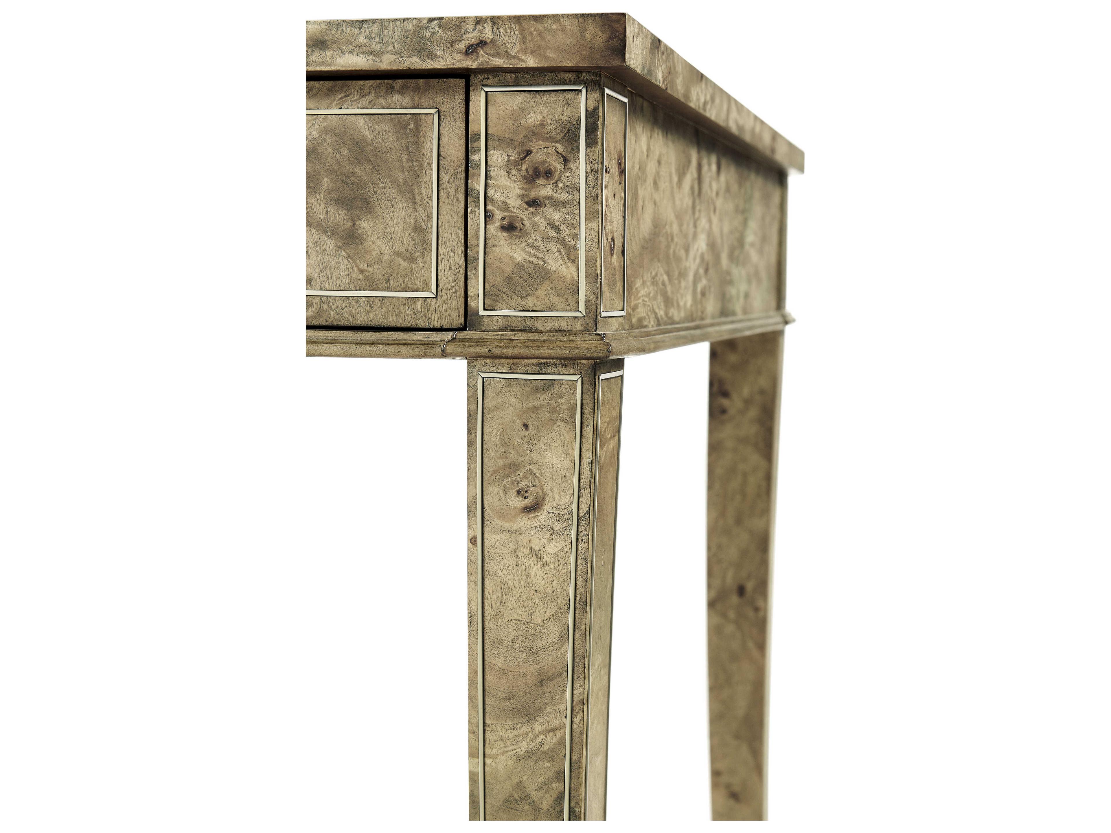 Jonathan Charles Reimagined Golden Amber Burr Black Burlwood Secretary Desk