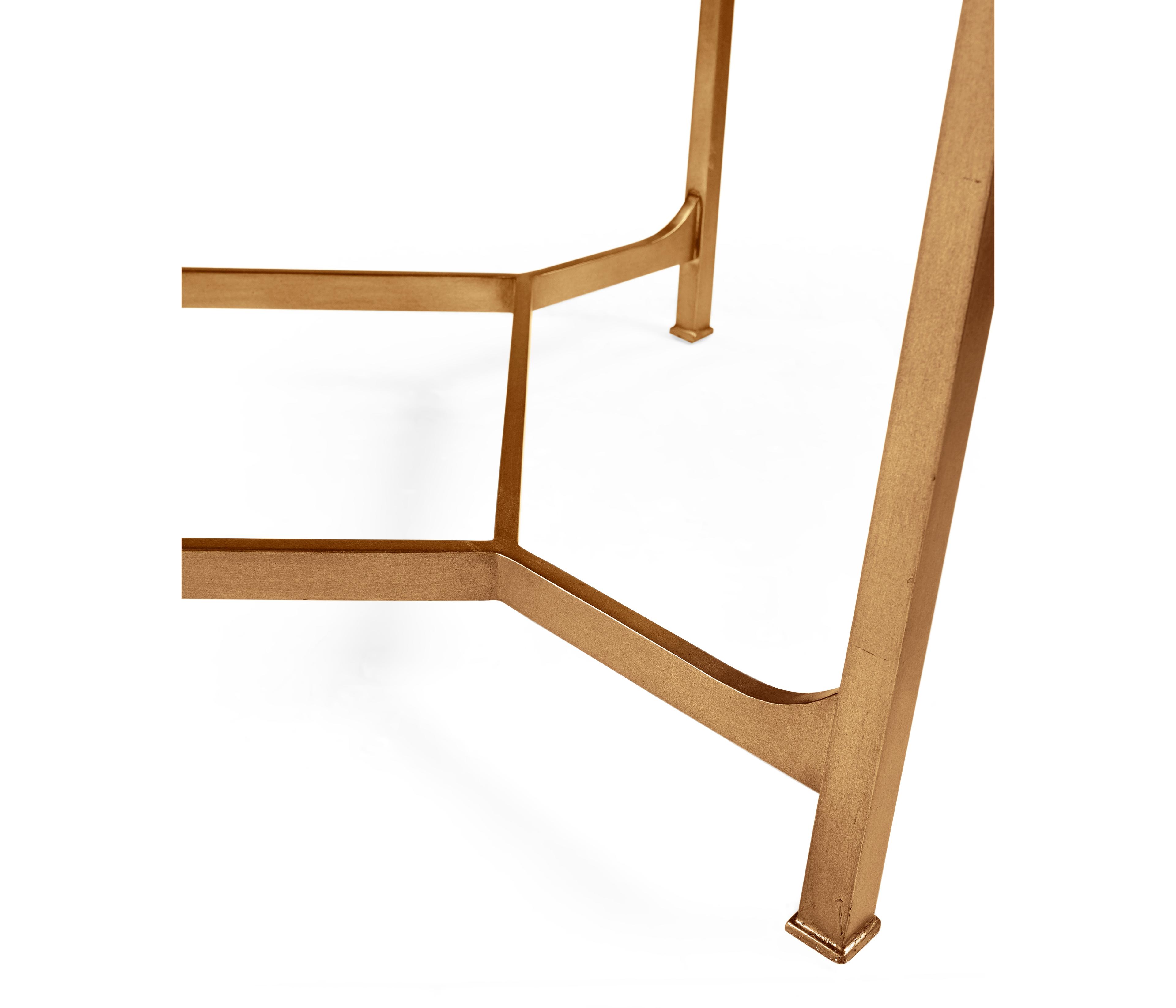 Jonathan Charles Luxe Rectangular Glass Gilded Iron Coffee Table