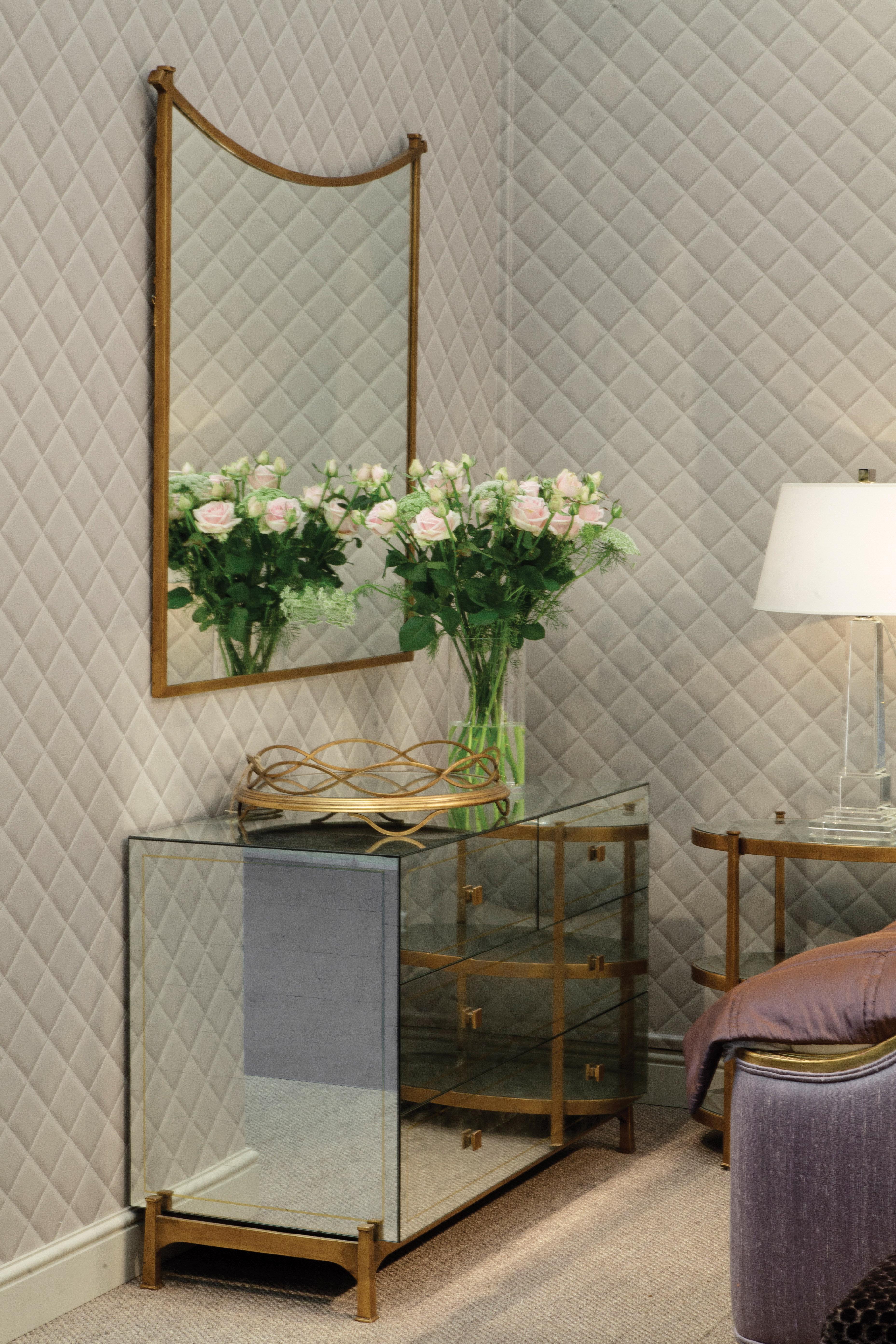 Jonathan Charles Jc Modern Gilded Iron Wall Mirror