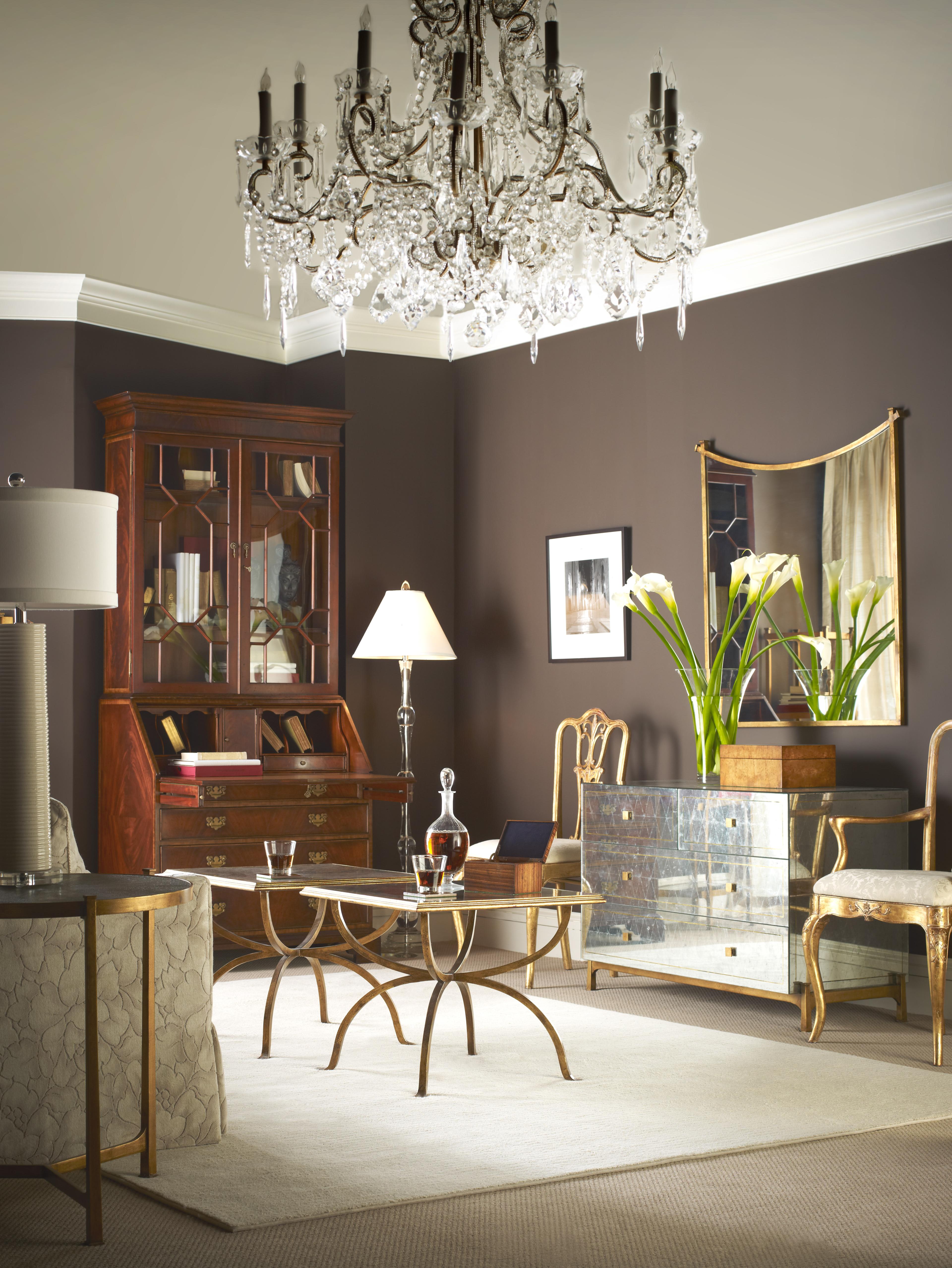 Jonathan Charles Jc Modern Gilded Iron Wall Mirror