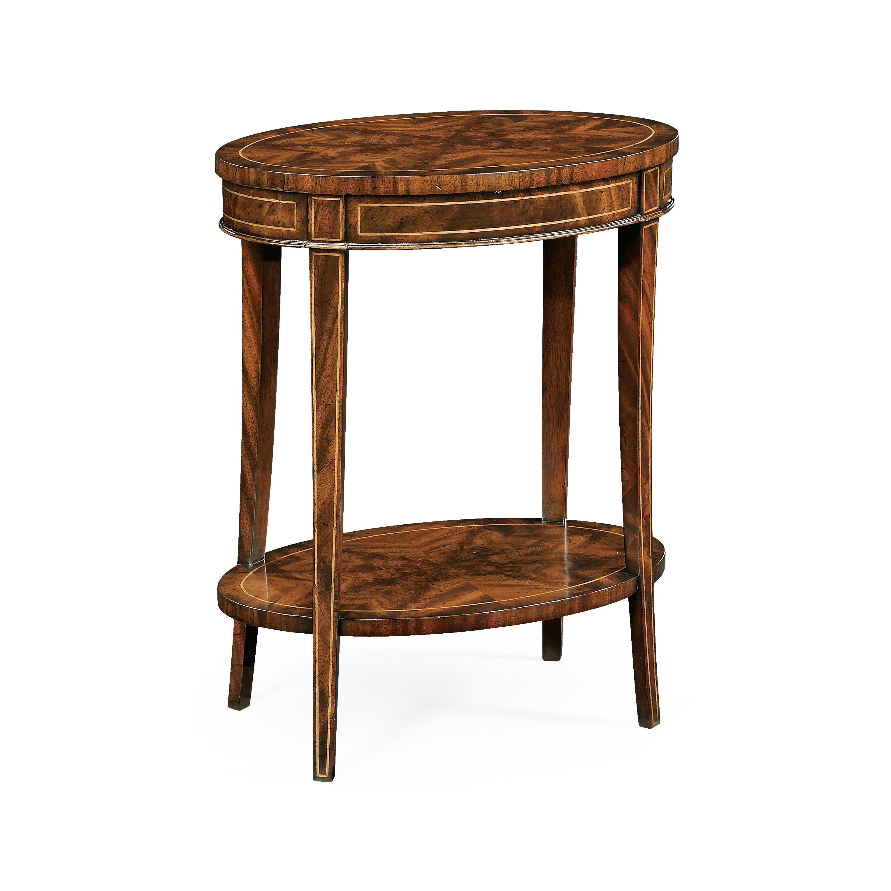 Jonathan Charles Buckingham Oval Wood Light Antique Mahogany End Table