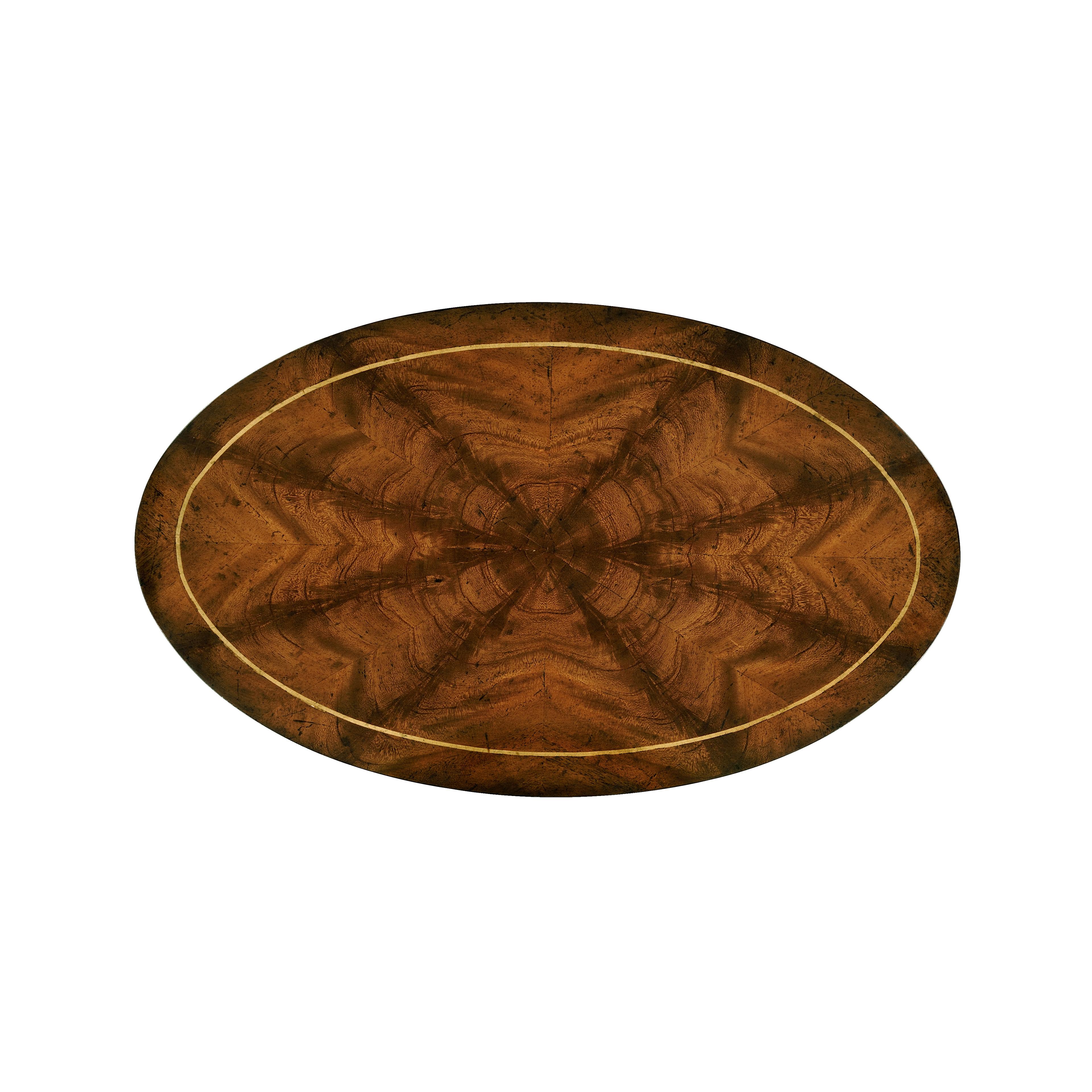 Jonathan Charles Buckingham Oval Wood Light Antique Mahogany End Table