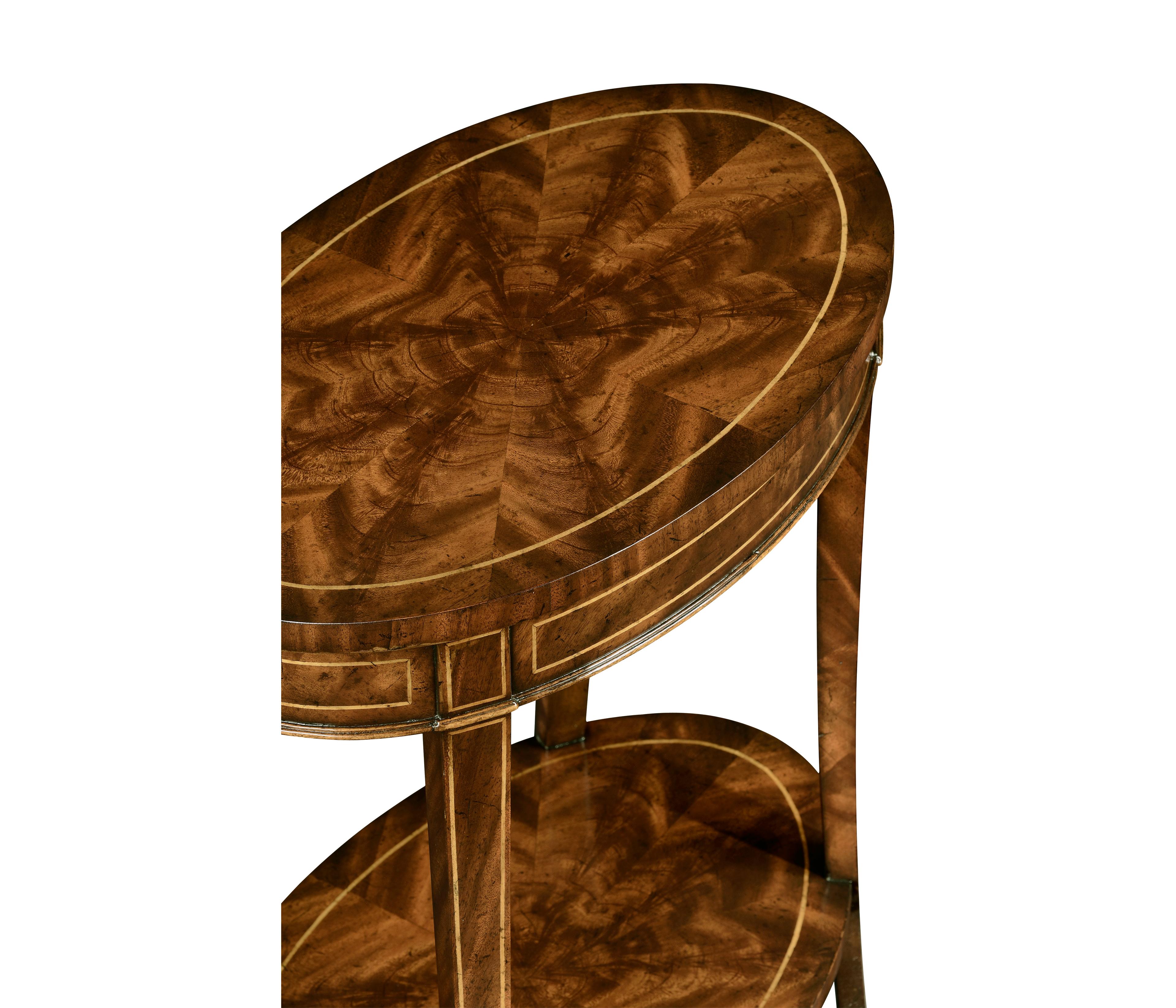 Jonathan Charles Buckingham Oval Wood Light Antique Mahogany End Table