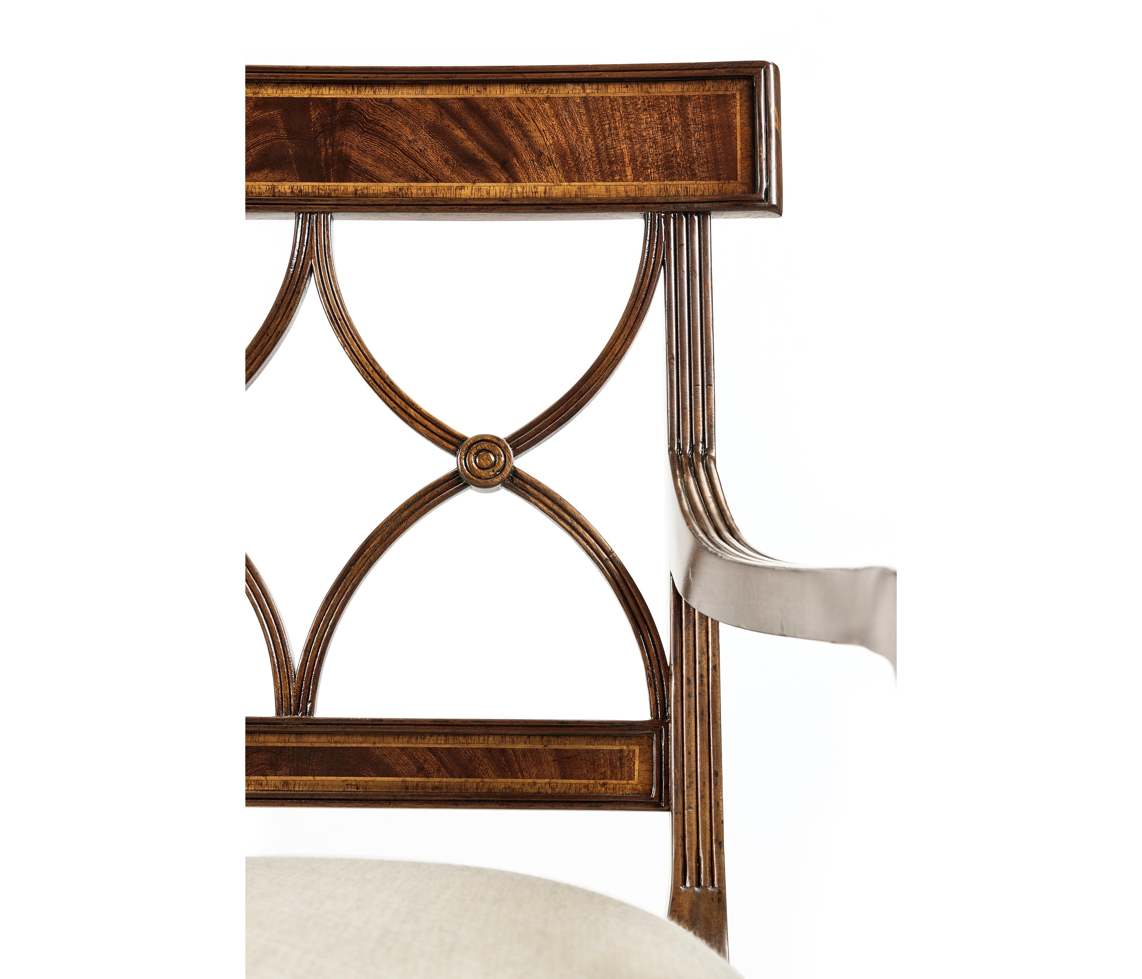 Jonathan Charles Jc Traditional Acacia Wood Brown Upholstered Arm Dining Chair