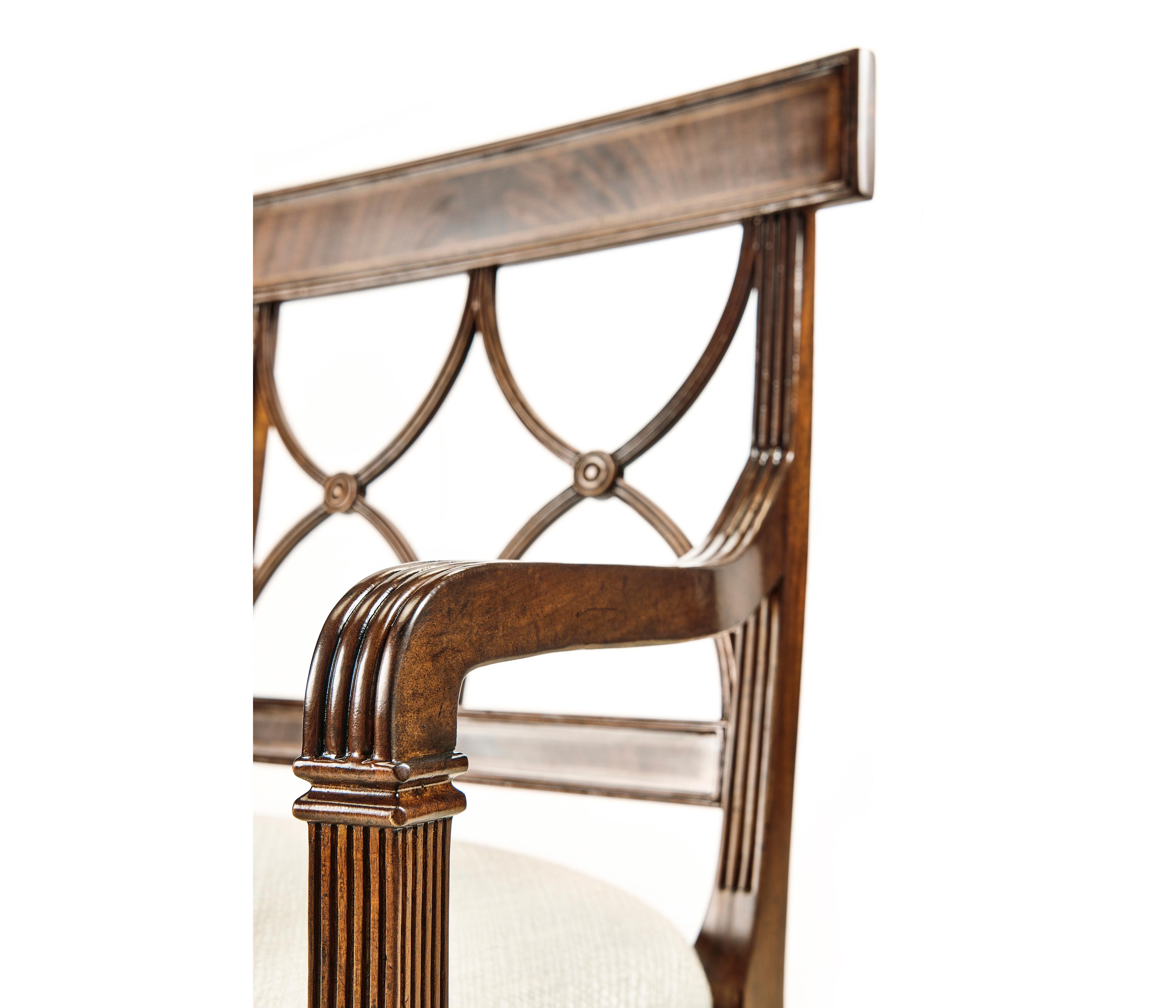 Jonathan Charles Jc Traditional Acacia Wood Brown Upholstered Arm Dining Chair