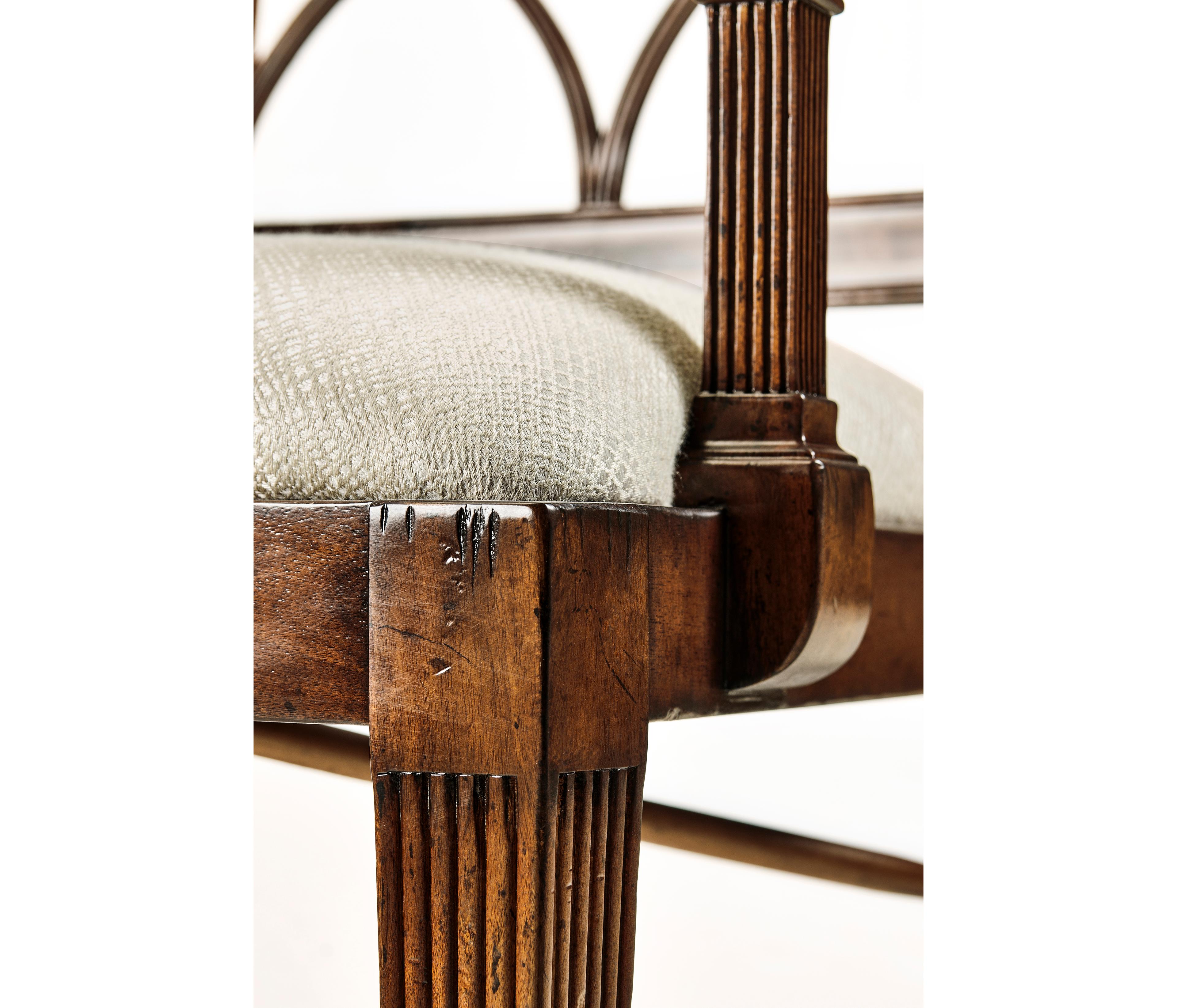 Jonathan Charles Jc Traditional Acacia Wood Brown Upholstered Arm Dining Chair