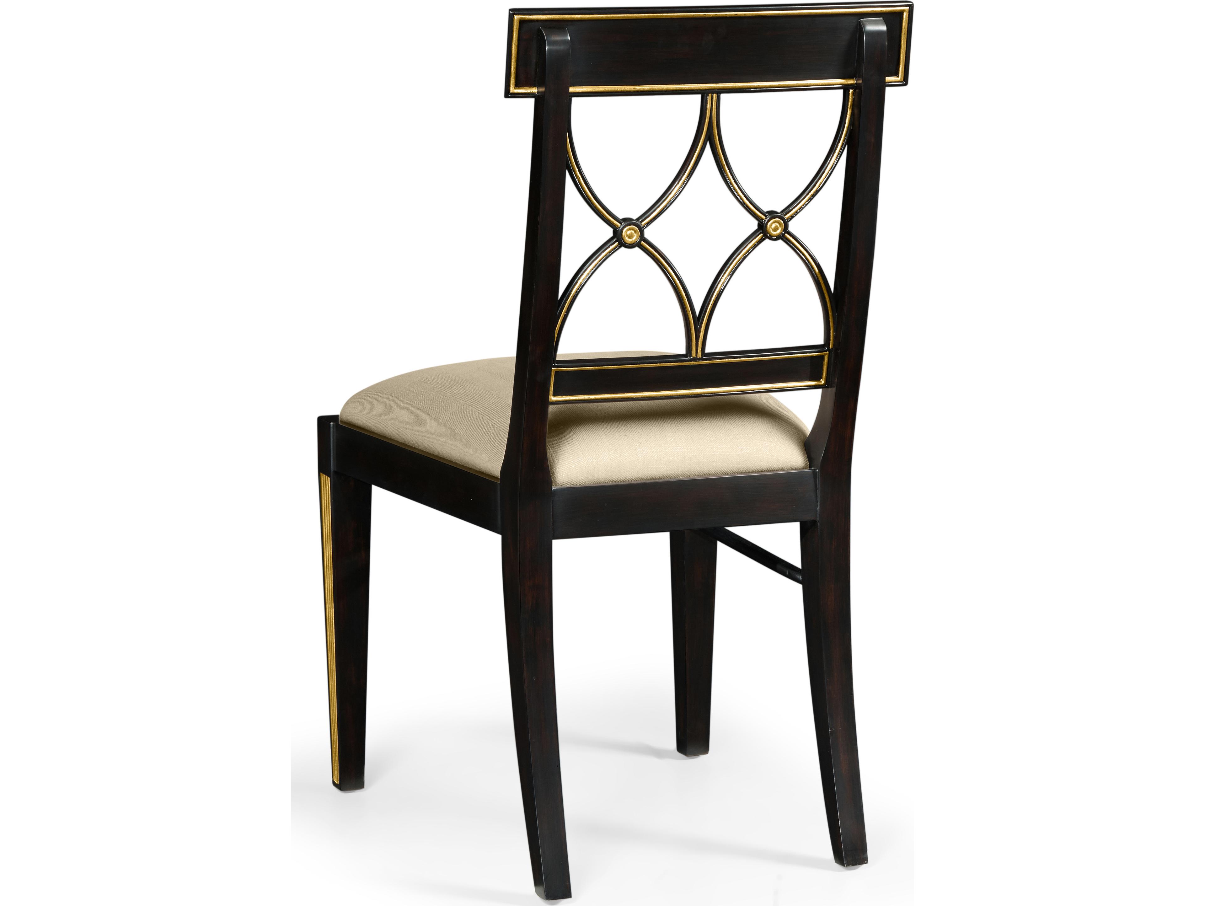 Jonathan Charles Jc Traditional Acacia Wood Ebony Upholstered Armless Dining Chair