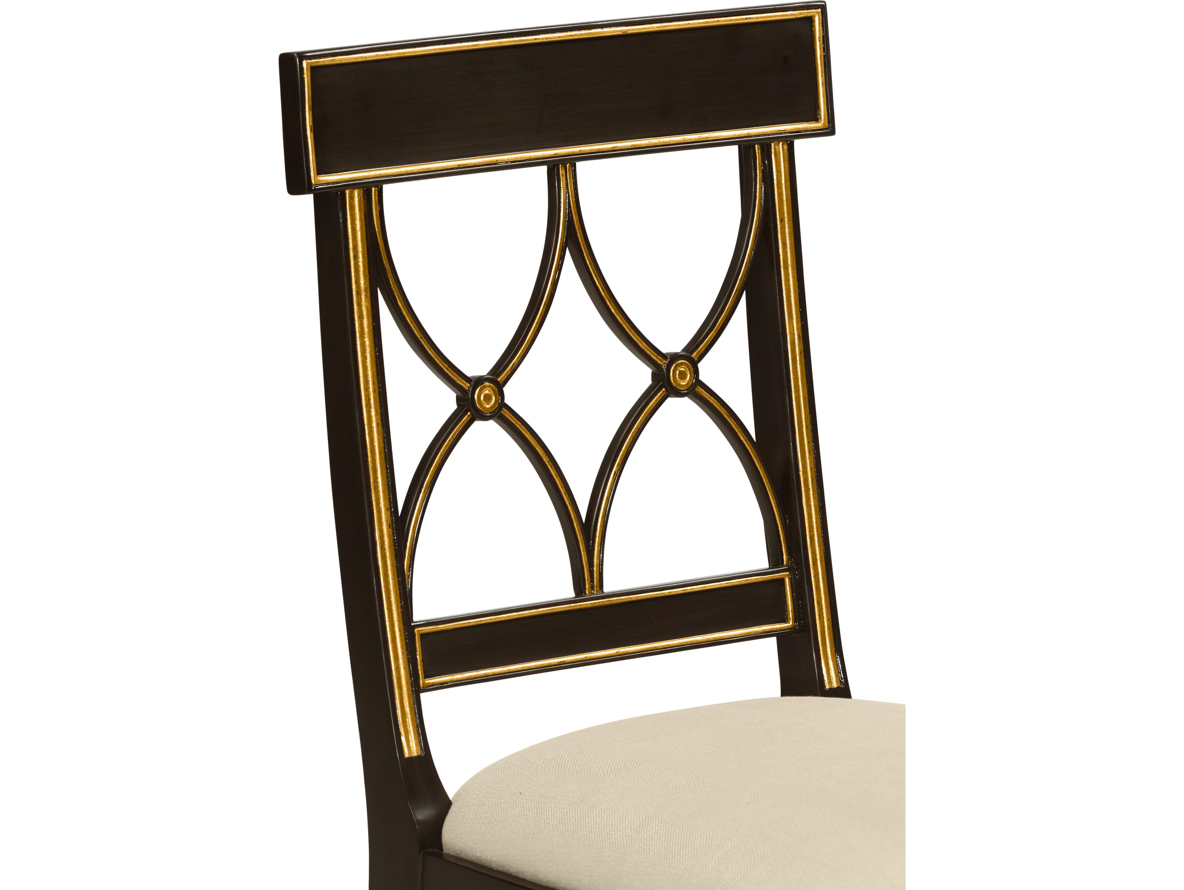 Jonathan Charles Jc Traditional Acacia Wood Ebony Upholstered Armless Dining Chair