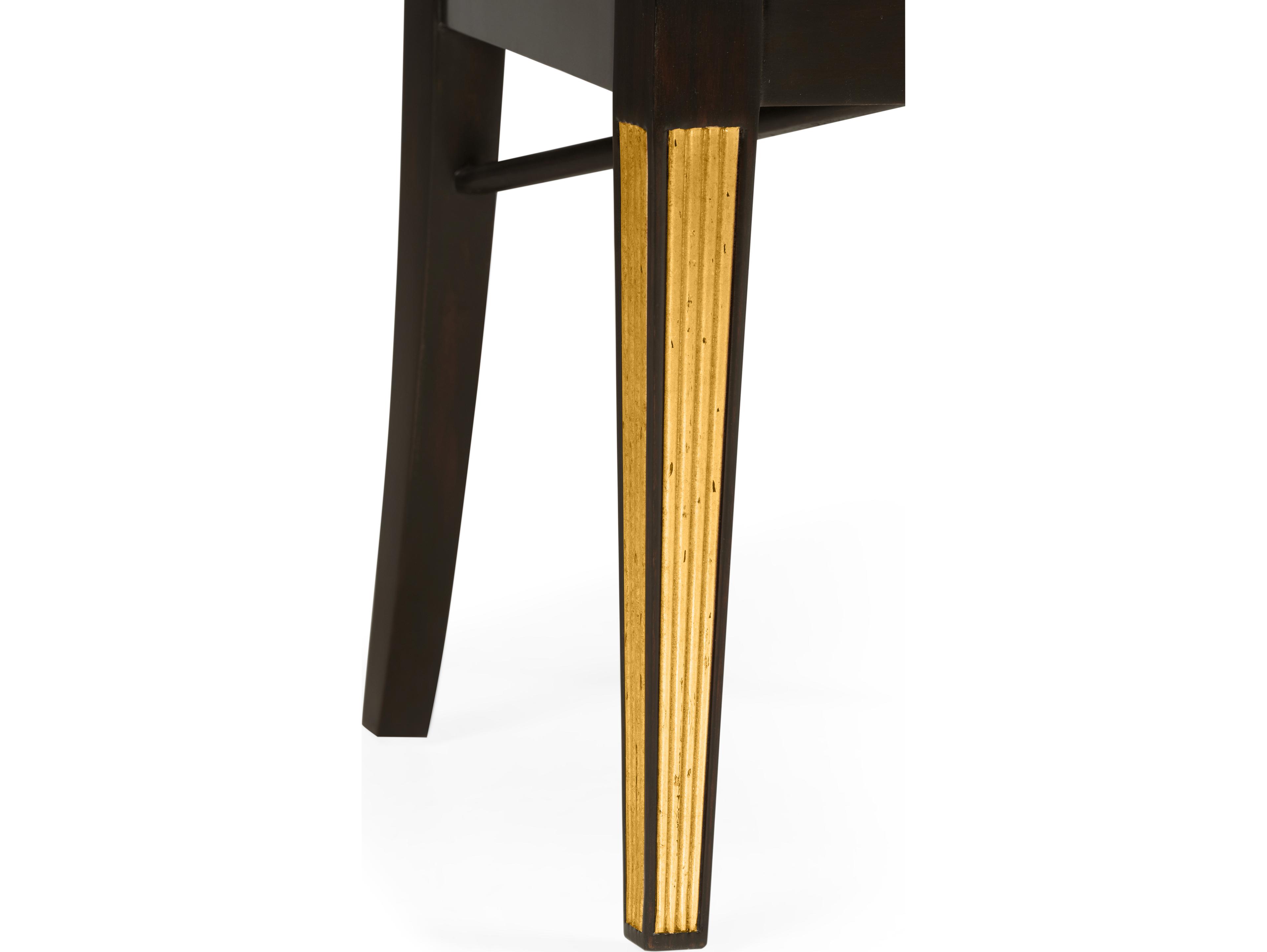 Jonathan Charles Jc Traditional Acacia Wood Ebony Upholstered Armless Dining Chair