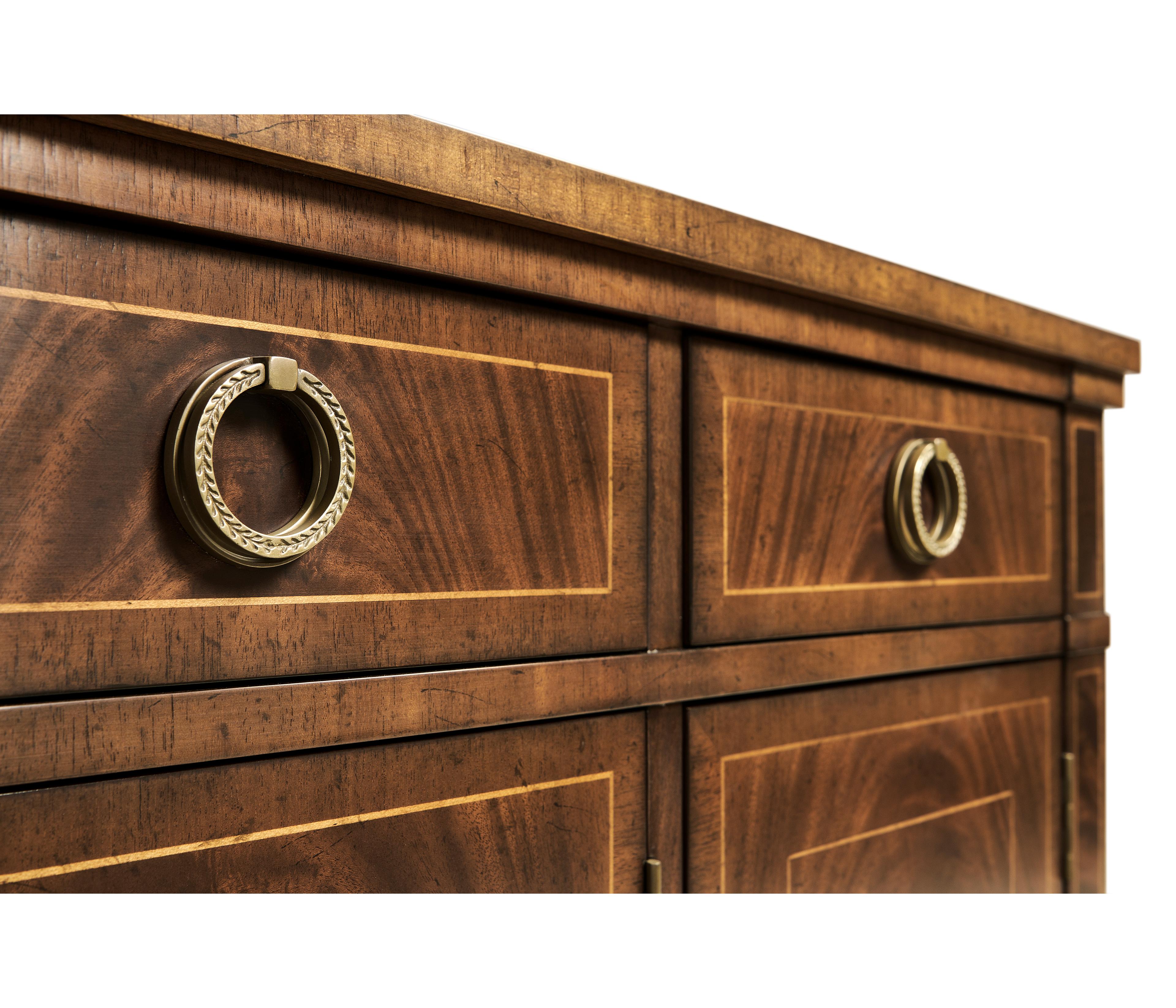 Jonathan Charles Buckingham Acacia Wood Antique Mahogany Sideboard